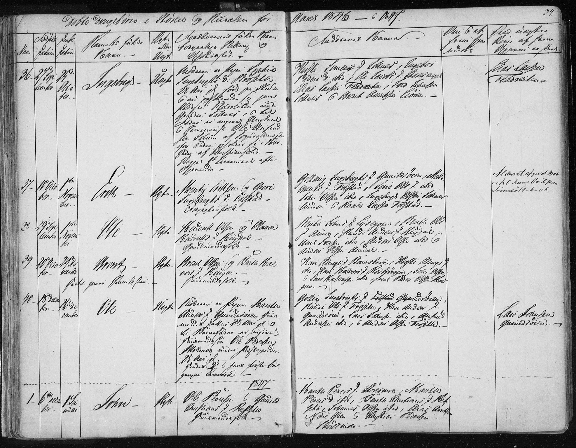 Ministerialprotokoller, klokkerbøker og fødselsregistre - Sør-Trøndelag, SAT/A-1456/687/L0997: Parish register (official) no. 687A05 /1, 1843-1848, p. 34