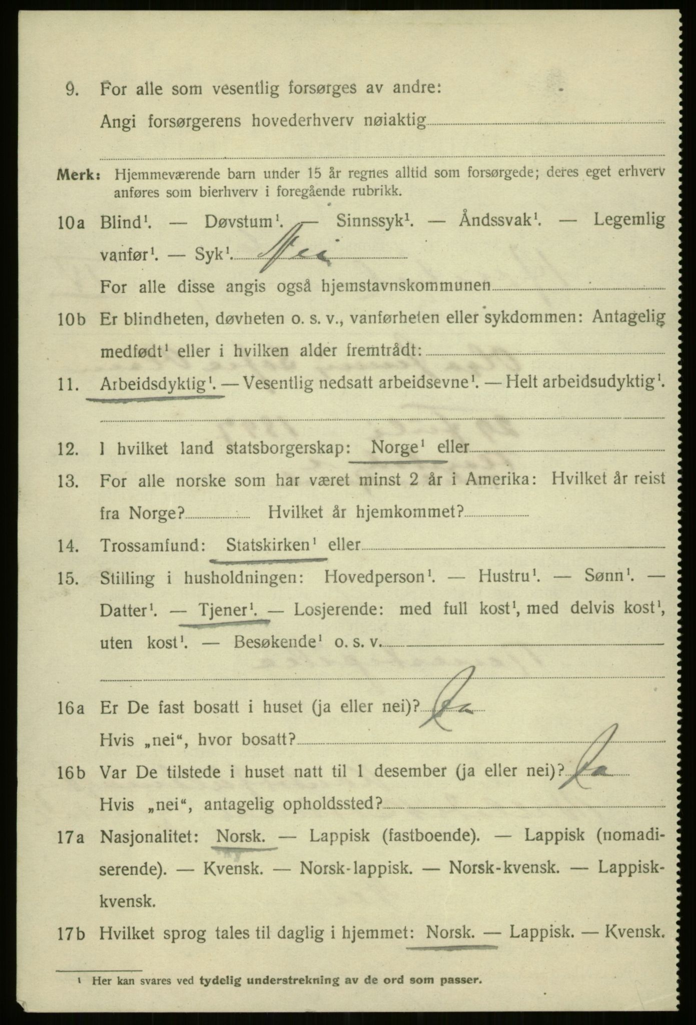 SATØ, 1920 census for Harstad, 1920, p. 5197