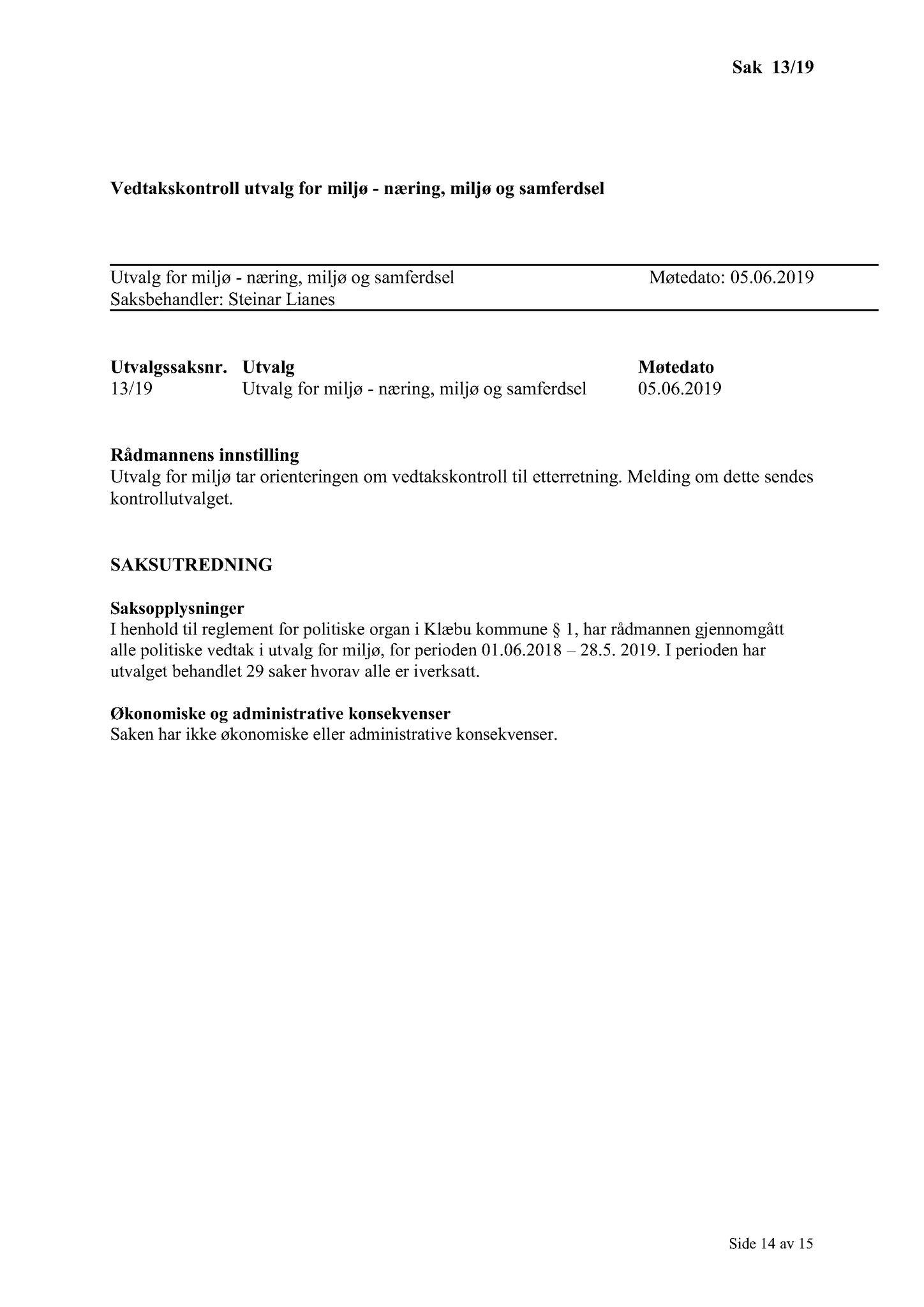 Klæbu Kommune, TRKO/KK/06-UM/L006: Utvalg for miljø - Møtedokumenter 2019, 2019, p. 119