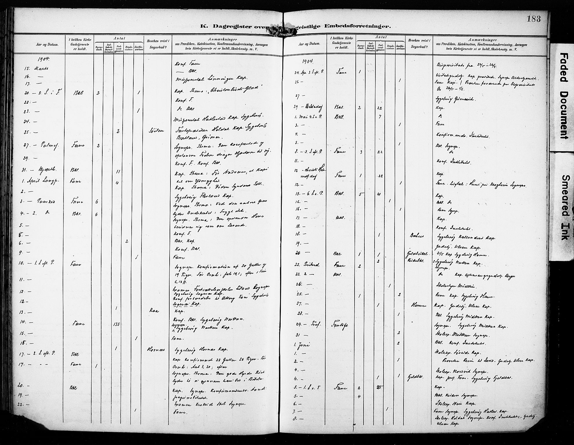 Fana Sokneprestembete, AV/SAB-A-75101/H/Haa/Haab/L0003: Parish register (official) no. B 3, 1898-1907, p. 183