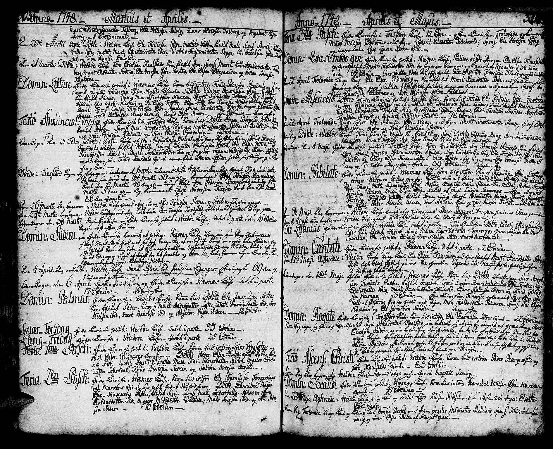 Ministerialprotokoller, klokkerbøker og fødselsregistre - Møre og Romsdal, AV/SAT-A-1454/547/L0599: Parish register (official) no. 547A01, 1721-1764, p. 302-303