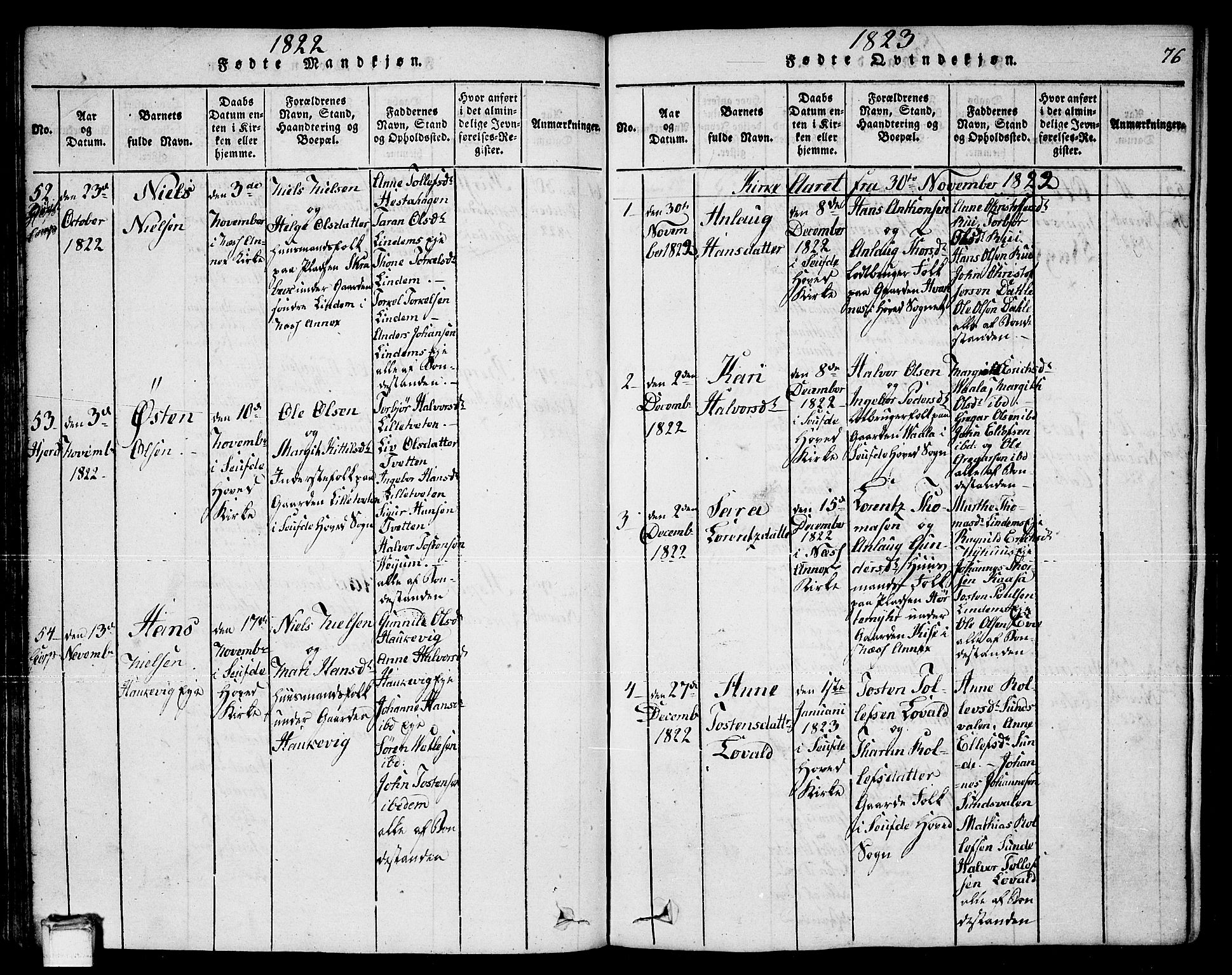 Sauherad kirkebøker, SAKO/A-298/F/Fa/L0005: Parish register (official) no. I 5, 1815-1829, p. 76