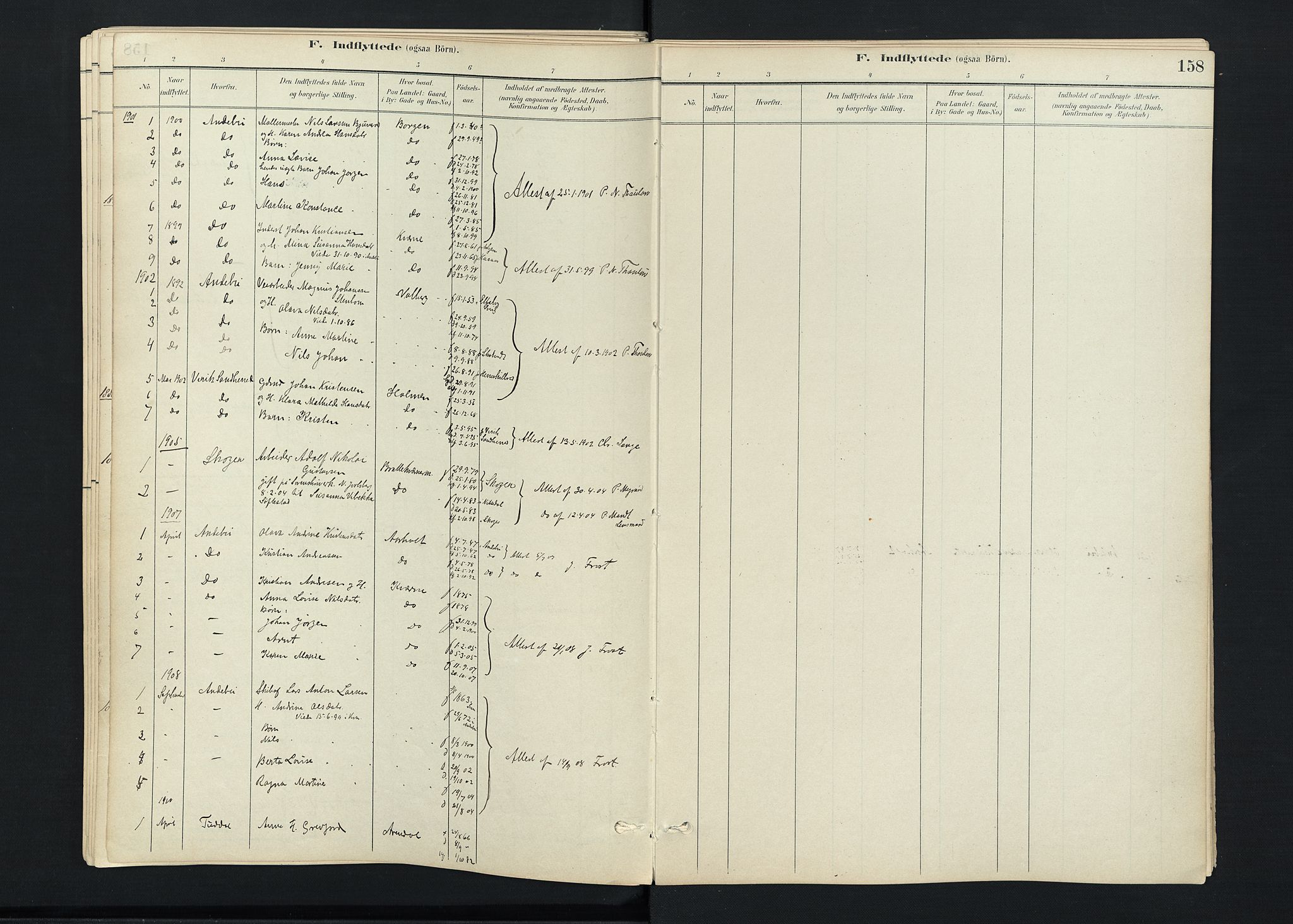 Stokke kirkebøker, AV/SAKO-A-320/F/Fc/L0001: Parish register (official) no. III 1, 1884-1910, p. 158