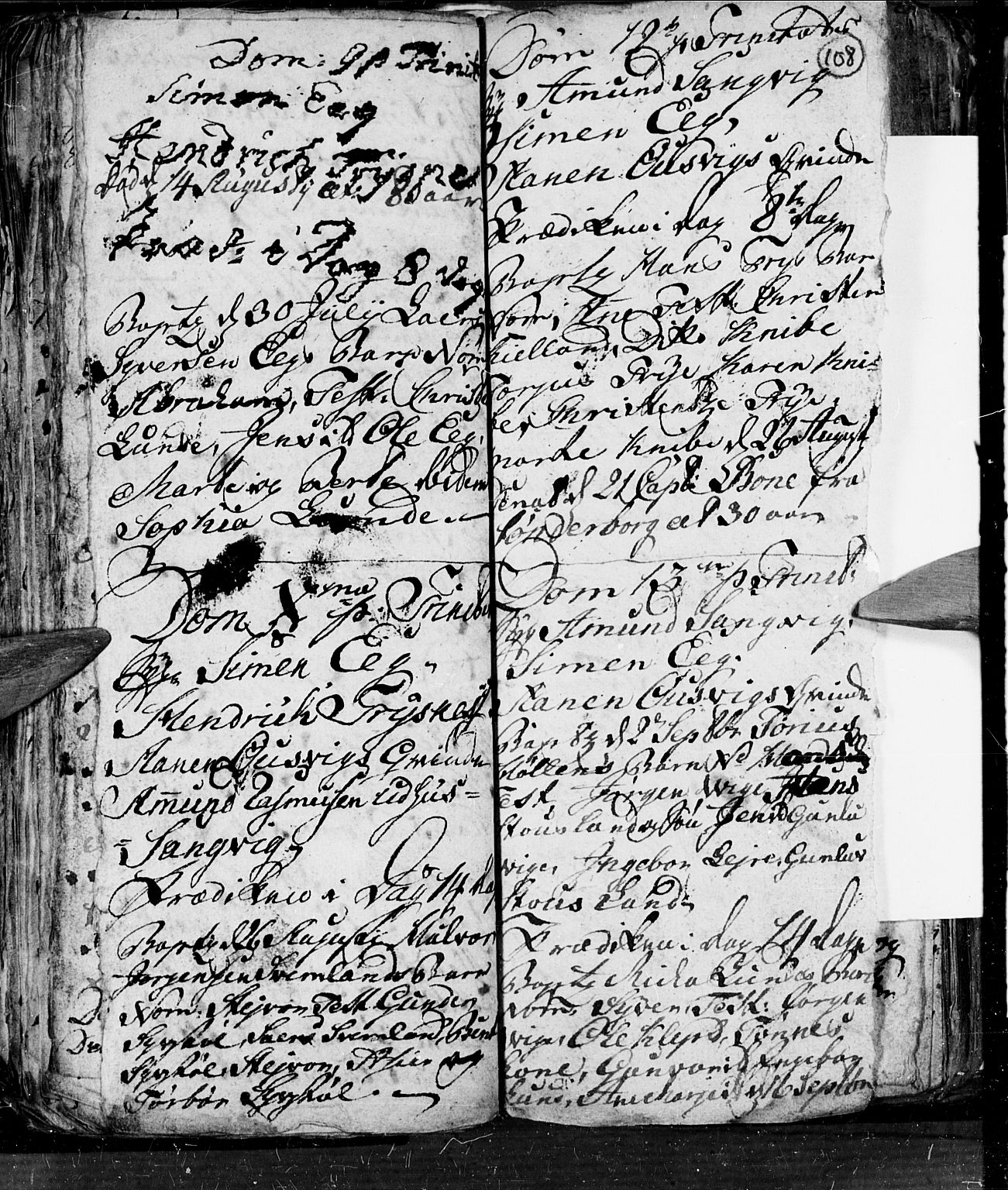 Søgne sokneprestkontor, AV/SAK-1111-0037/F/Fb/Fbb/L0001: Parish register (copy) no. B 1, 1779-1802, p. 108