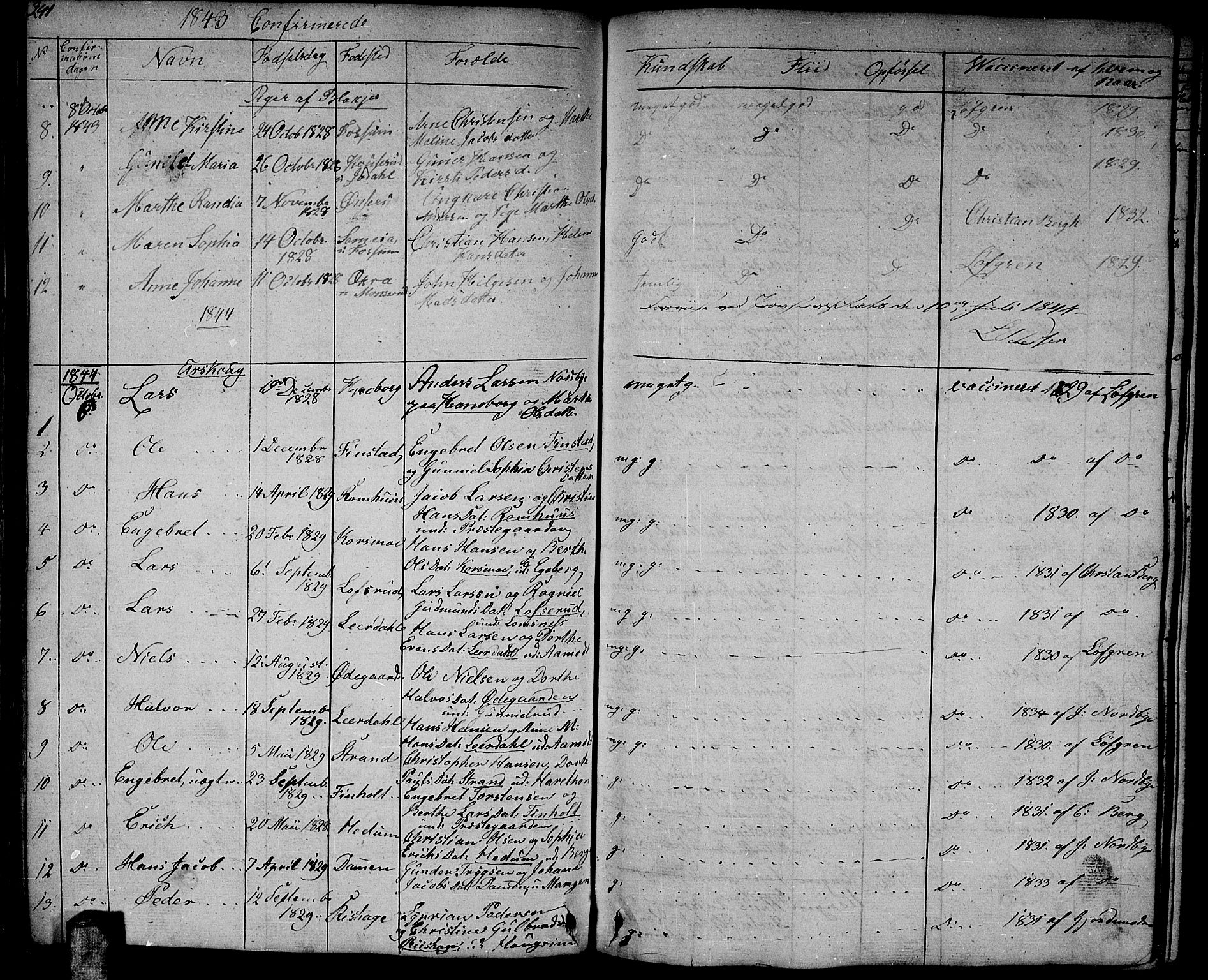 Aurskog prestekontor Kirkebøker, AV/SAO-A-10304a/G/Ga/L0002: Parish register (copy) no. I 2, 1829-1857, p. 241