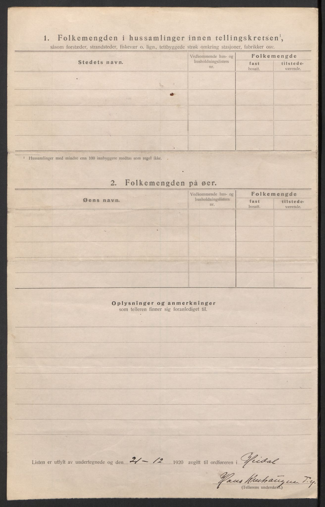 SAH, 1920 census for Heidal, 1920, p. 8