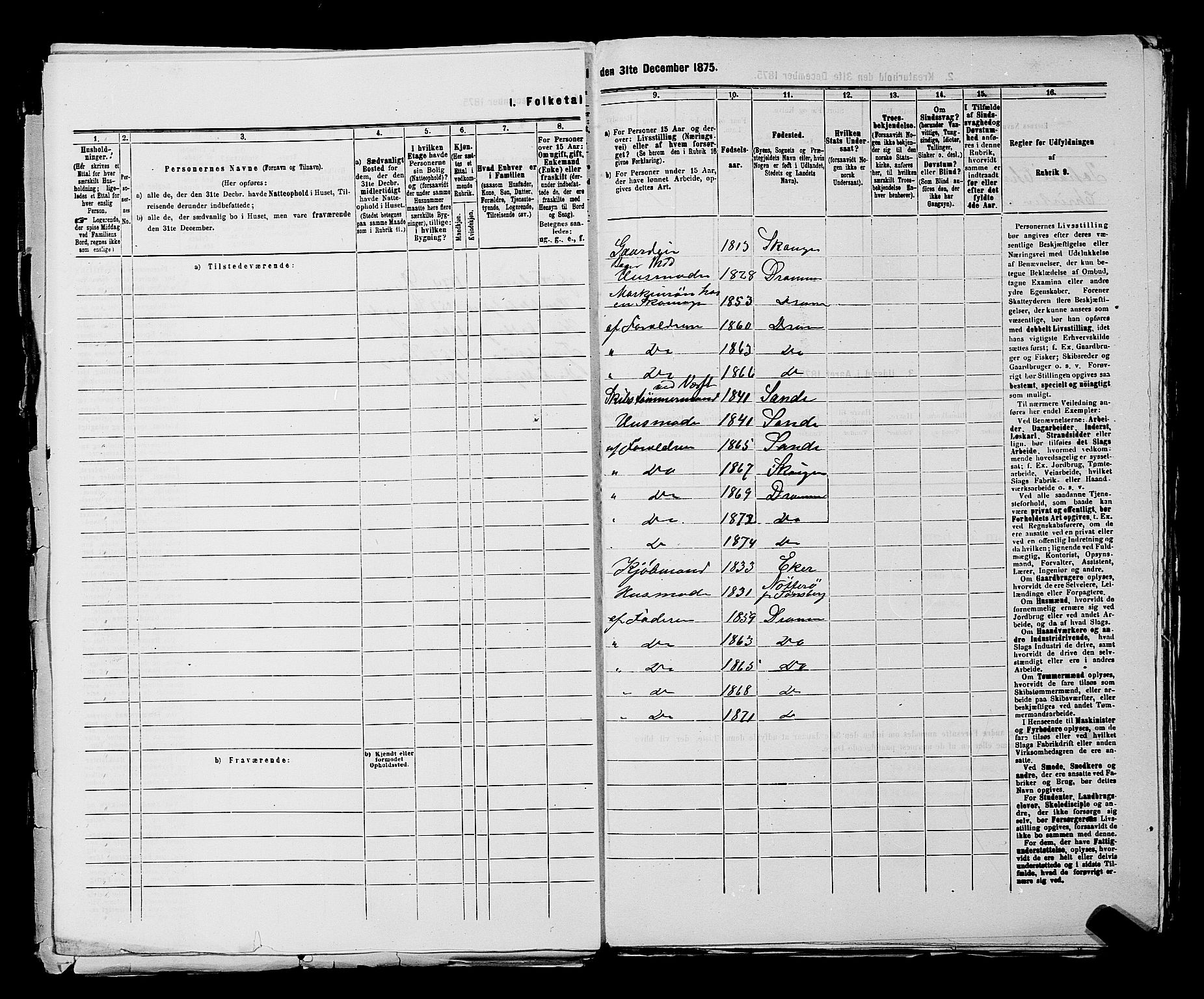 SAKO, 1875 census for 0602 Drammen, 1875, p. 3728