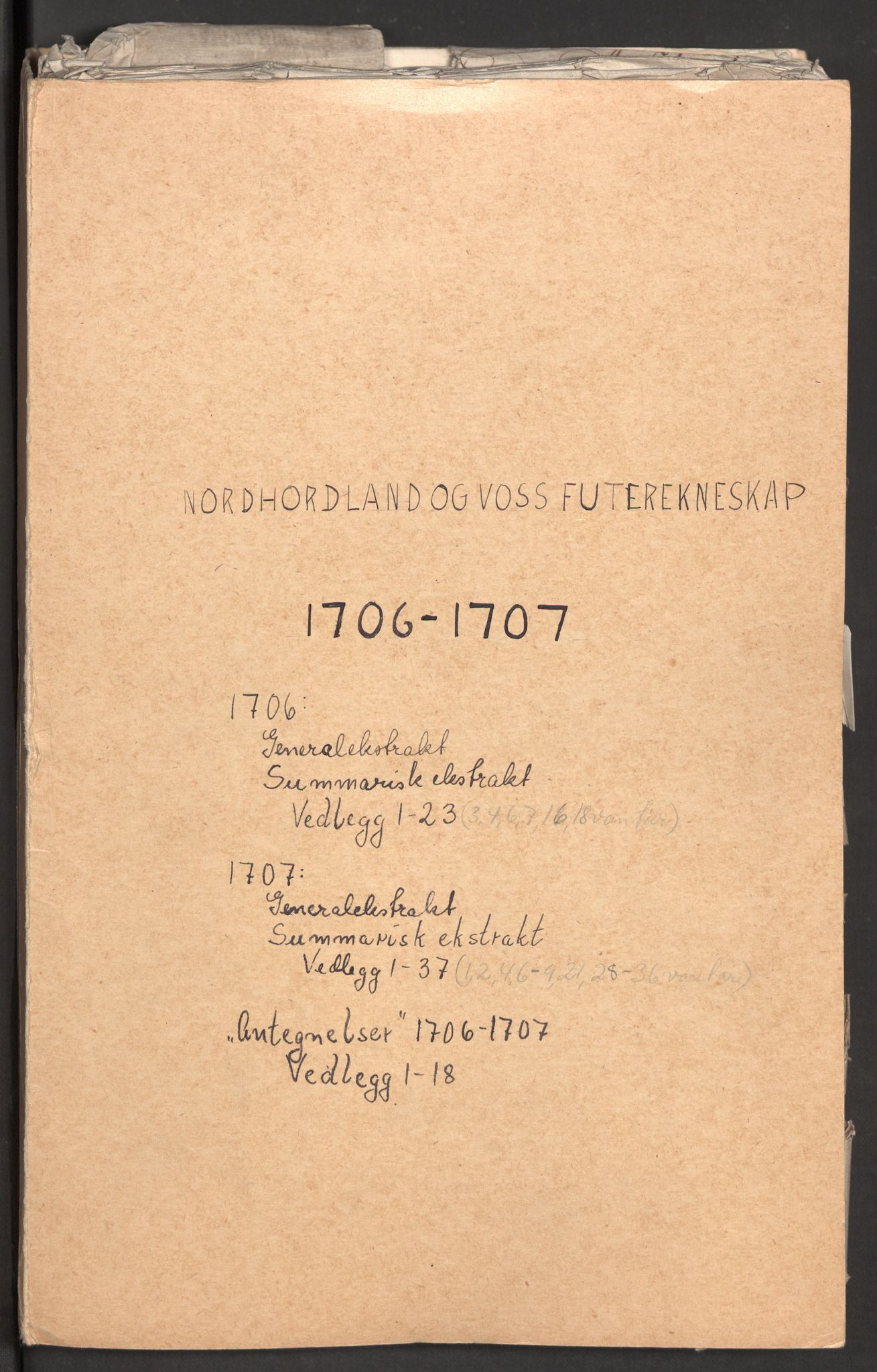 Rentekammeret inntil 1814, Reviderte regnskaper, Fogderegnskap, RA/EA-4092/R51/L3188: Fogderegnskap Nordhordland og Voss, 1706-1707, p. 2