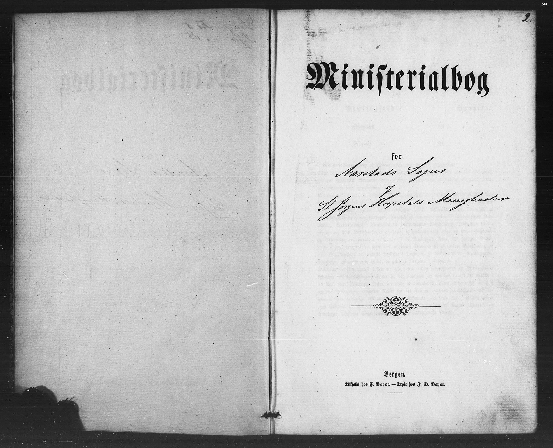 St. Jørgens hospital og Årstad sokneprestembete, SAB/A-99934: Parish register (copy) no. A 3, 1863-1872, p. 2