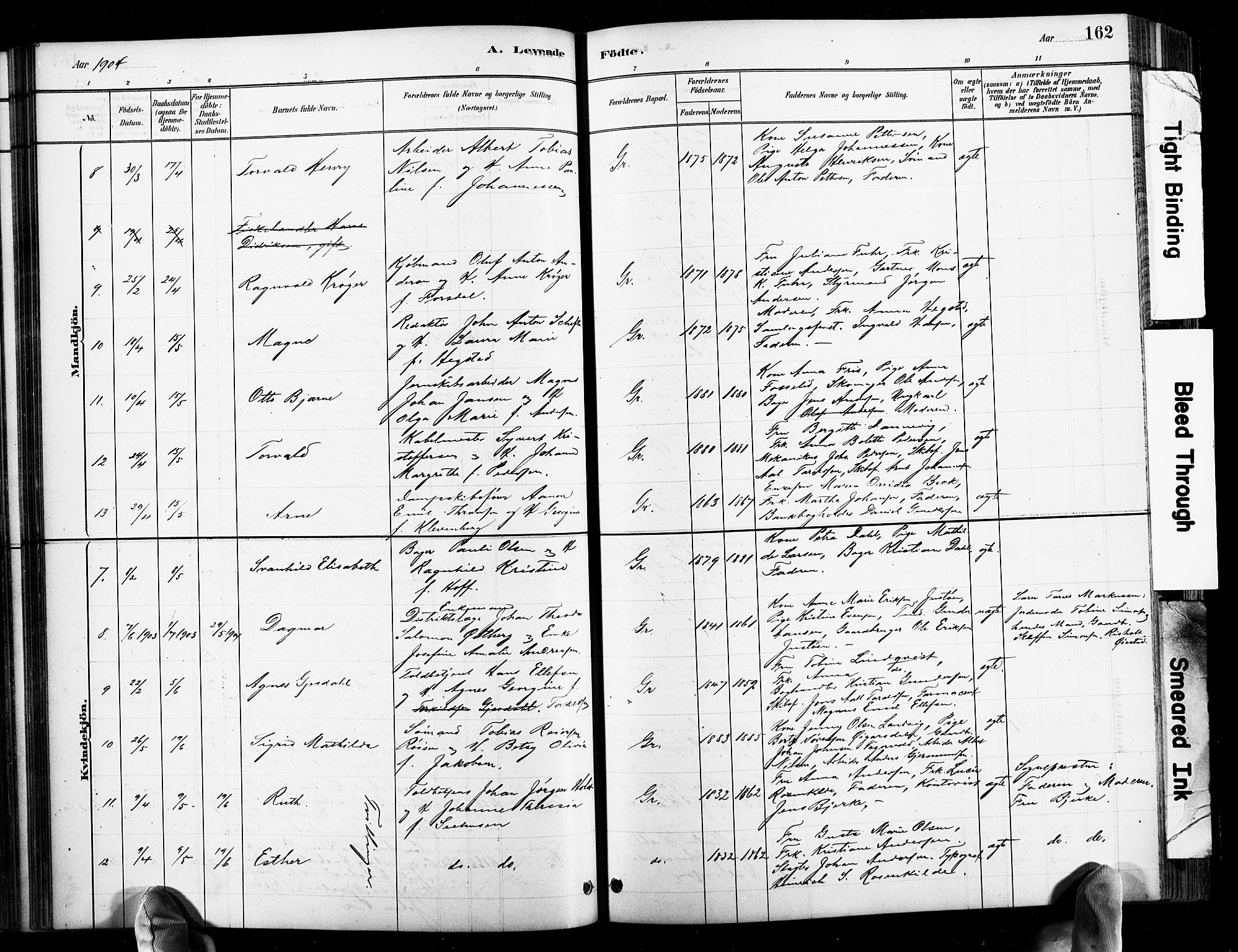 Grimstad sokneprestkontor, SAK/1111-0017/F/Fb/L0001: Parish register (copy) no. B 1, 1881-1922, p. 162