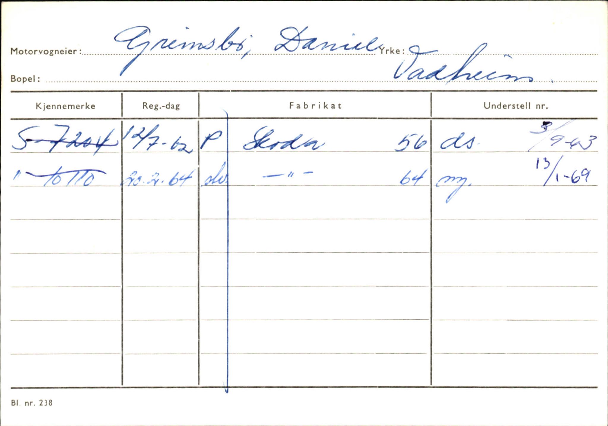 Statens vegvesen, Sogn og Fjordane vegkontor, SAB/A-5301/4/F/L0130: Eigarregister Eid T-Å. Høyanger A-O, 1945-1975, p. 1173