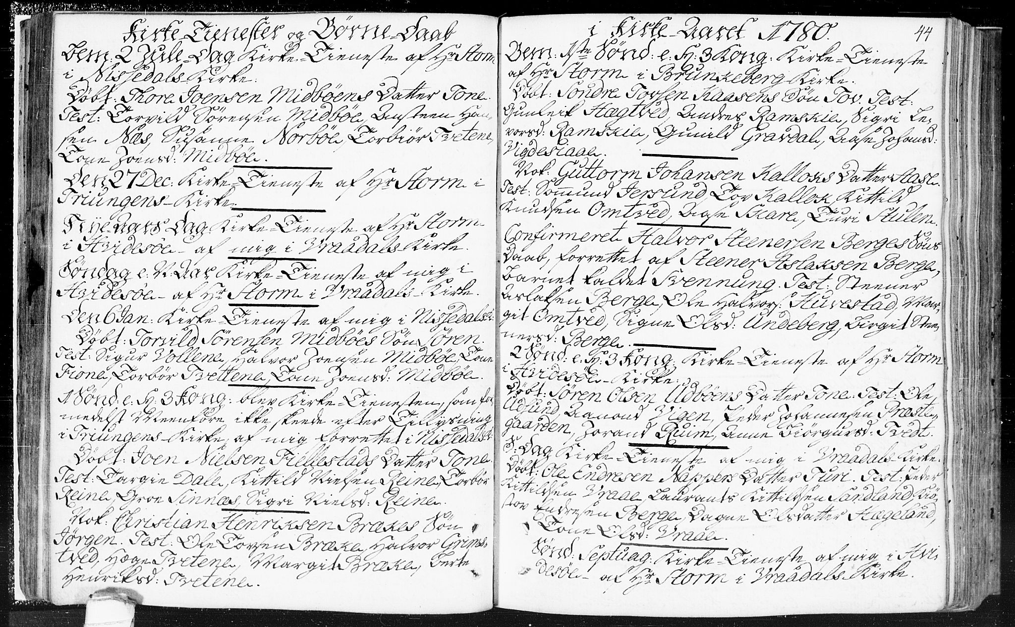 Kviteseid kirkebøker, SAKO/A-276/F/Fa/L0002: Parish register (official) no. I 2, 1773-1786, p. 44