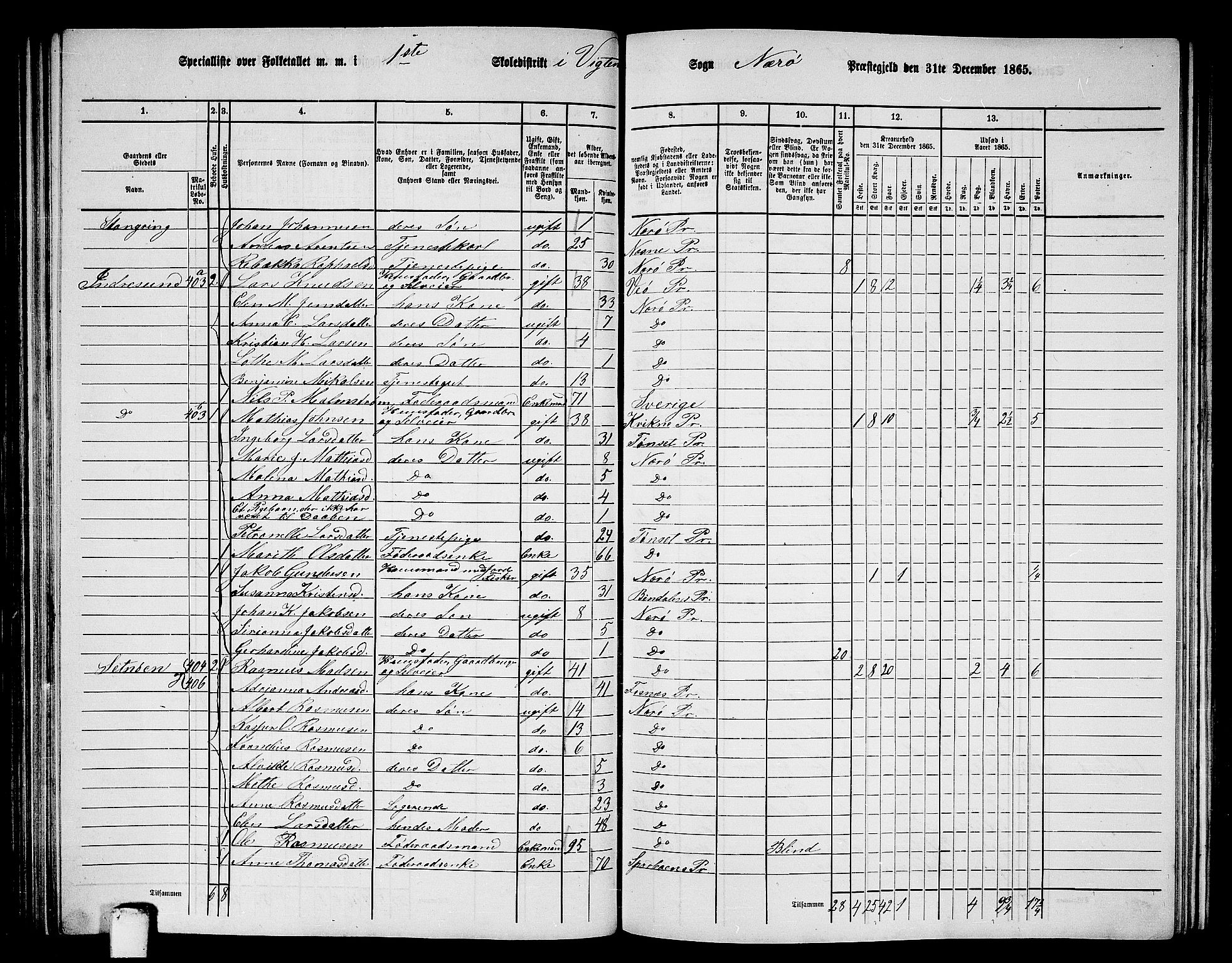 RA, 1865 census for Nærøy, 1865, p. 94