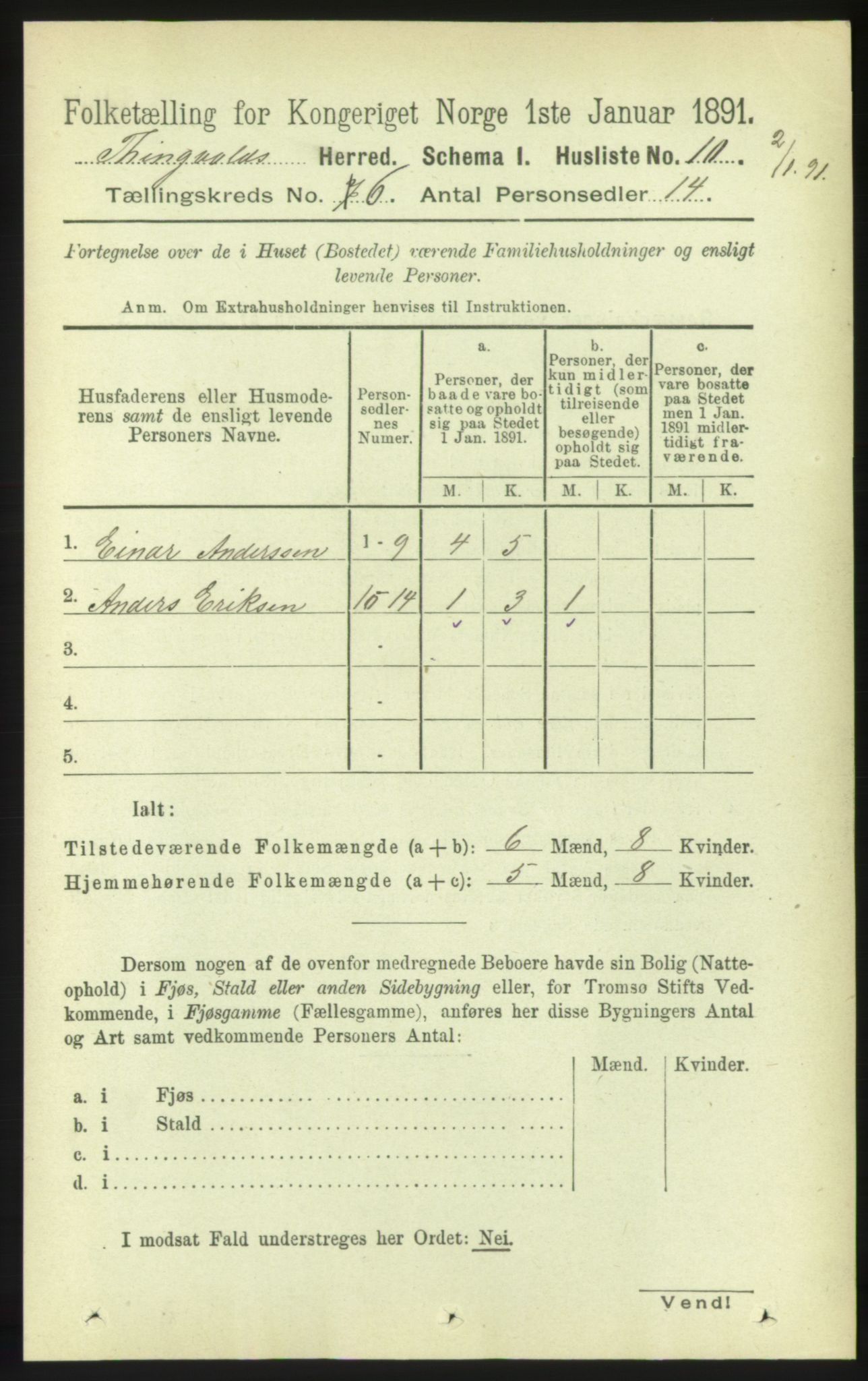 RA, 1891 census for 1560 Tingvoll, 1891, p. 2379