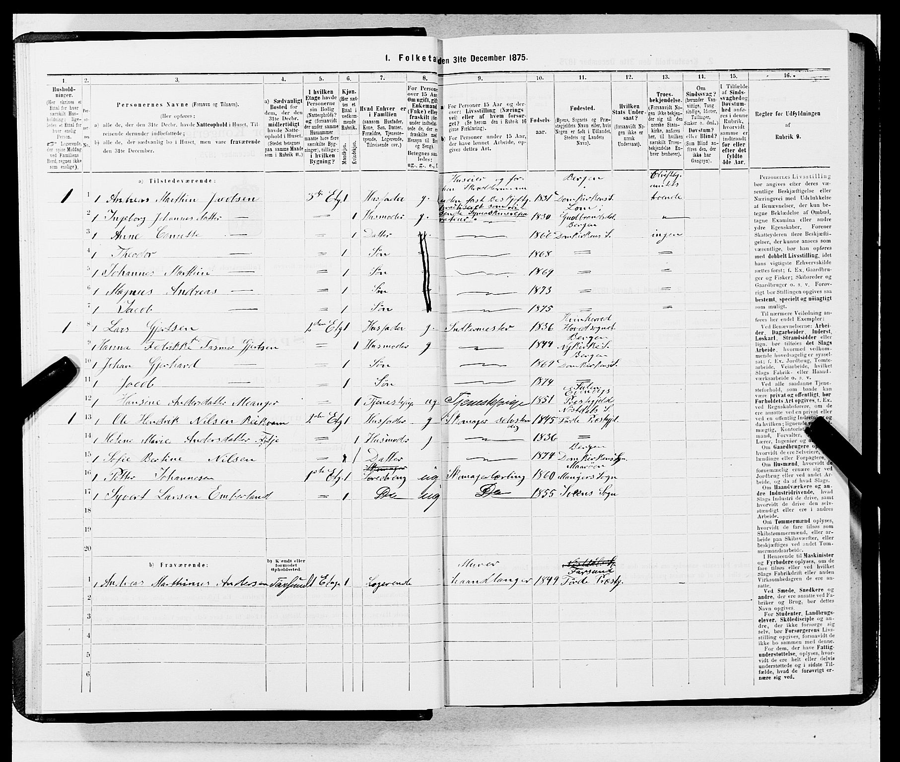 SAB, 1875 census for 1301 Bergen, 1875, p. 3331