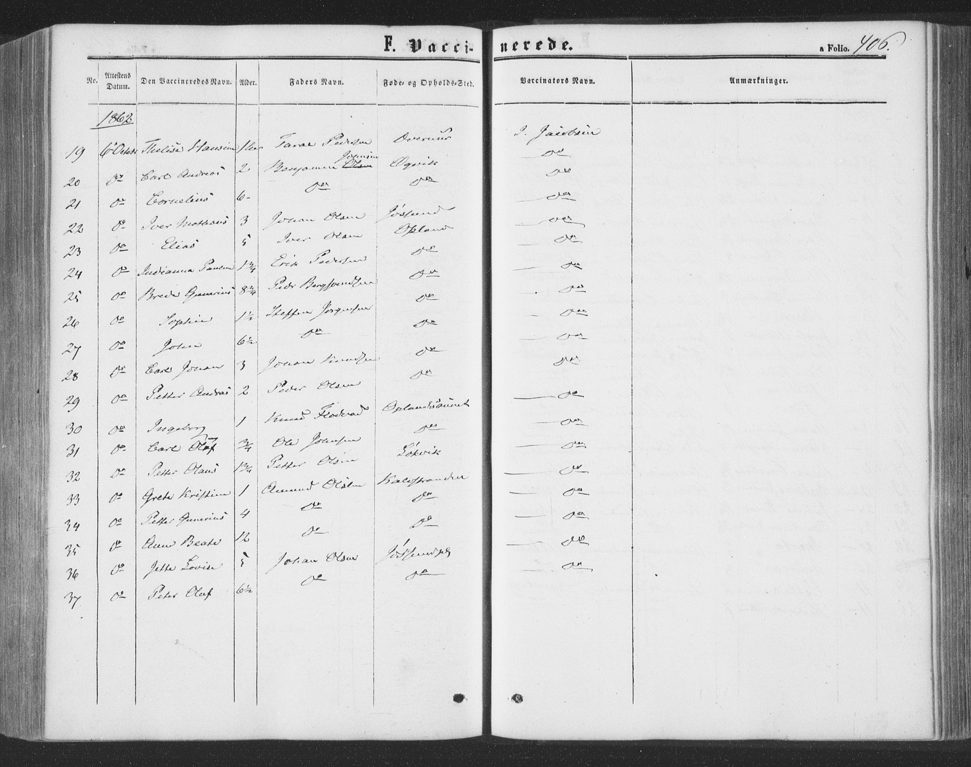 Ministerialprotokoller, klokkerbøker og fødselsregistre - Nord-Trøndelag, SAT/A-1458/773/L0615: Parish register (official) no. 773A06, 1857-1870, p. 406