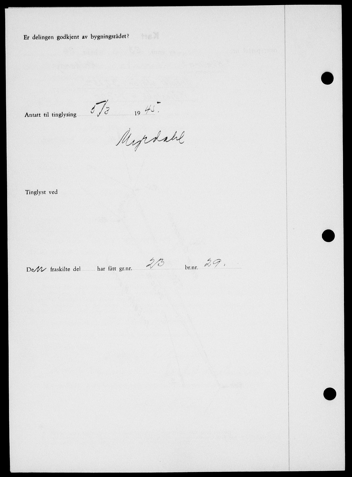 Onsøy sorenskriveri, SAO/A-10474/G/Ga/Gab/L0014: Mortgage book no. II A-14, 1944-1945, Diary no: : 327/1945