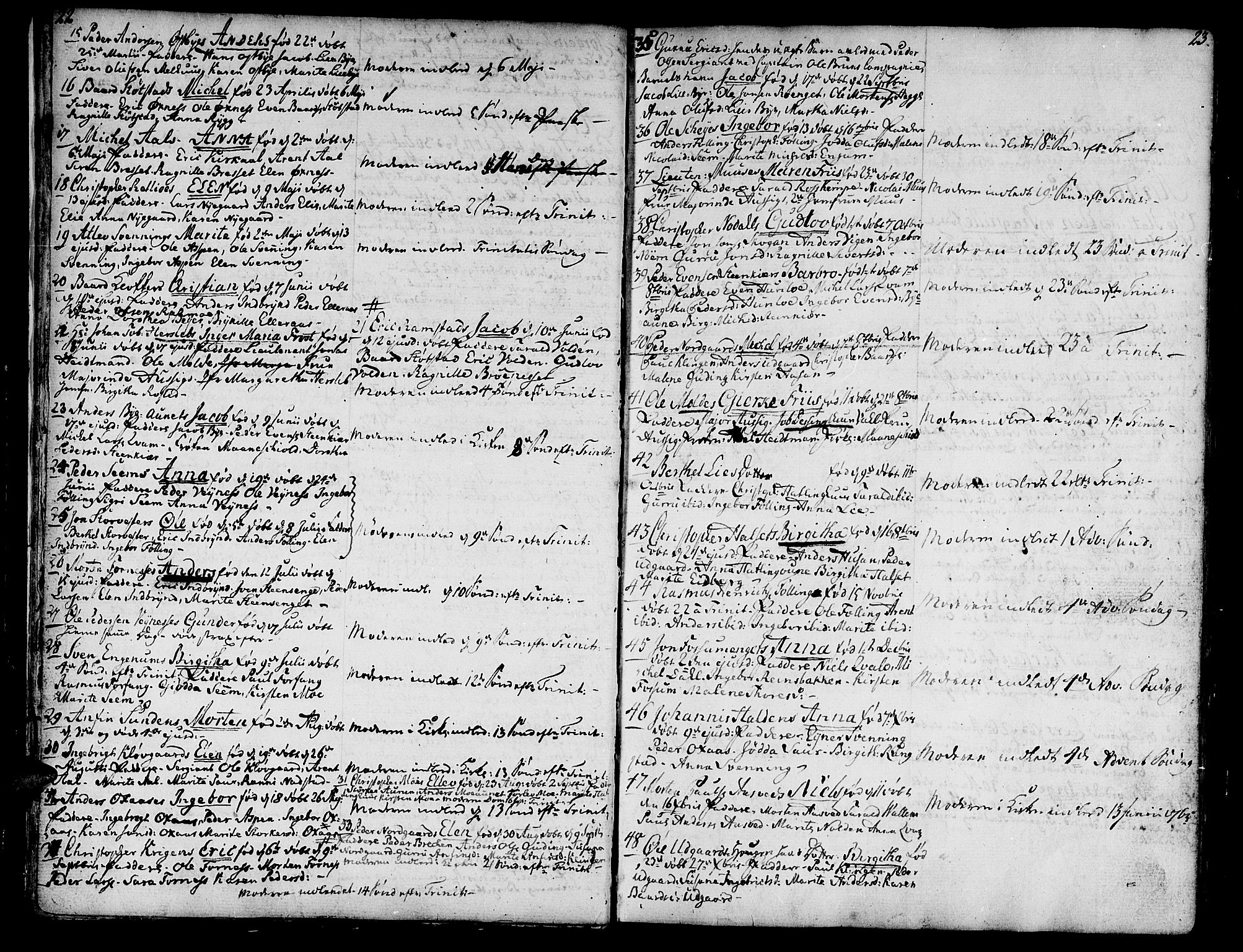 Ministerialprotokoller, klokkerbøker og fødselsregistre - Nord-Trøndelag, SAT/A-1458/746/L0440: Parish register (official) no. 746A02, 1760-1815, p. 22-23