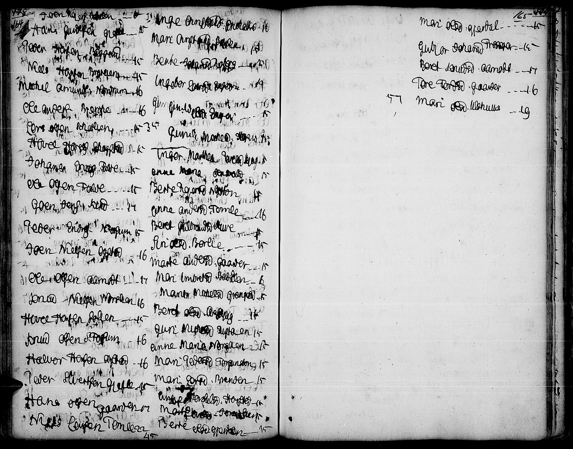 Land prestekontor, AV/SAH-PREST-120/H/Ha/Haa/L0005: Parish register (official) no. 5, 1765-1784, p. 164-165
