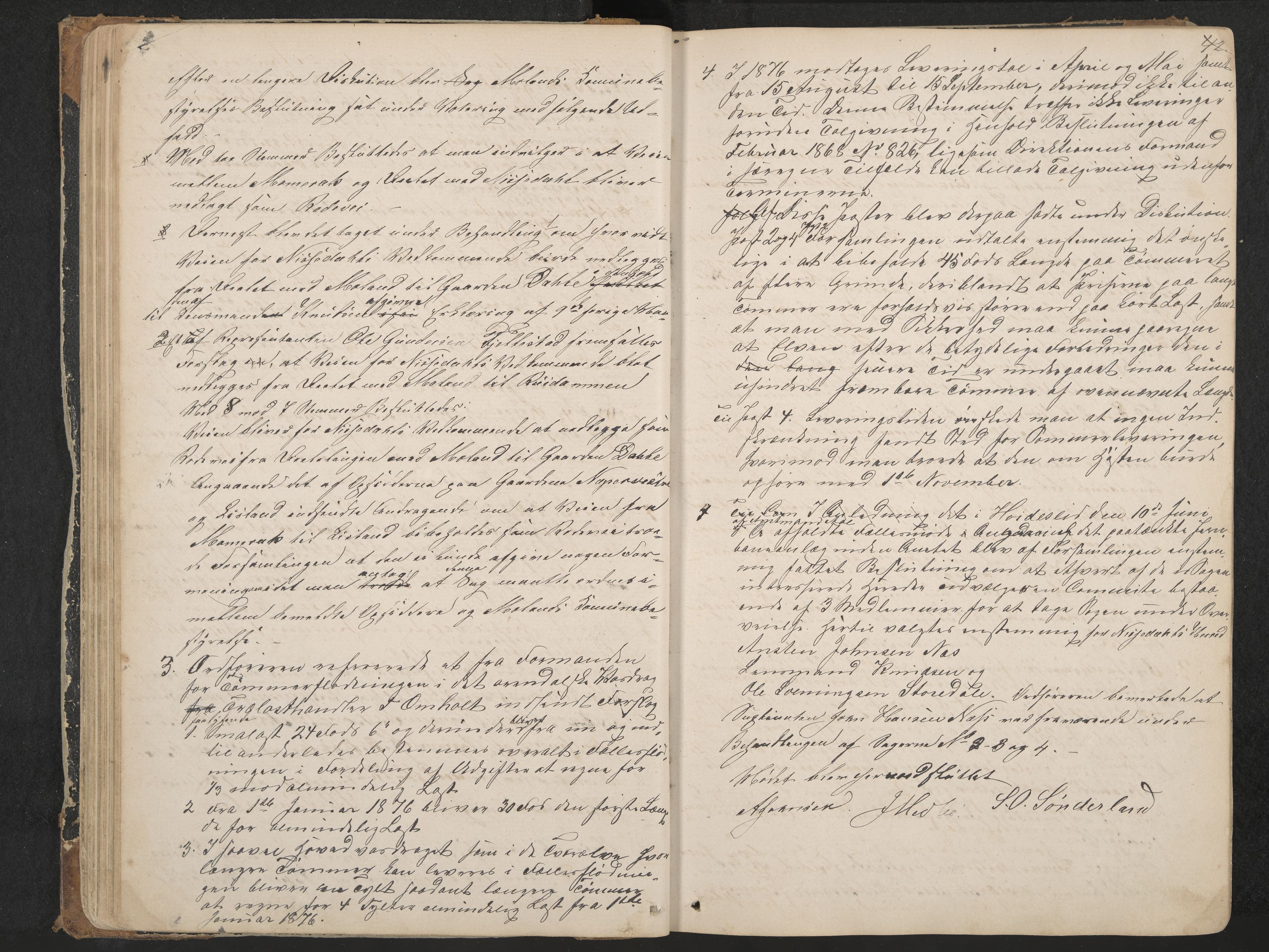 Nissedal formannskap og sentraladministrasjon, IKAK/0830021-1/A/L0002: Møtebok, 1870-1892, p. 42