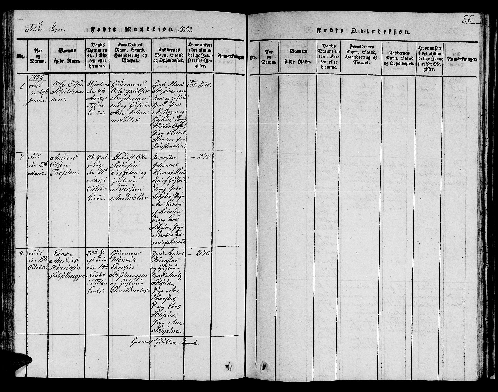 Ministerialprotokoller, klokkerbøker og fødselsregistre - Sør-Trøndelag, SAT/A-1456/621/L0458: Parish register (copy) no. 621C01, 1816-1865, p. 86