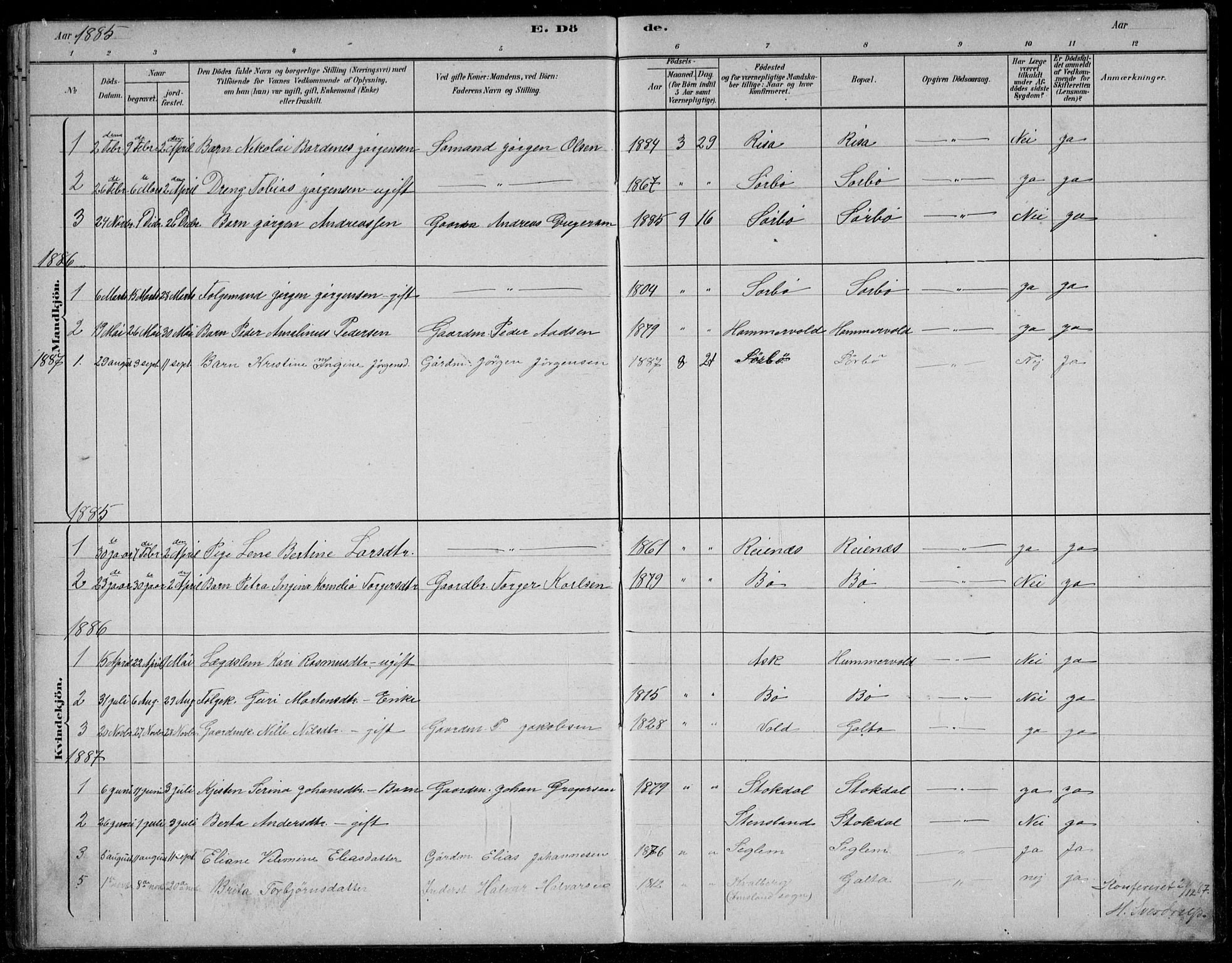 Rennesøy sokneprestkontor, SAST/A -101827/H/Ha/Hab/L0006: Parish register (copy) no. B 6, 1881-1893