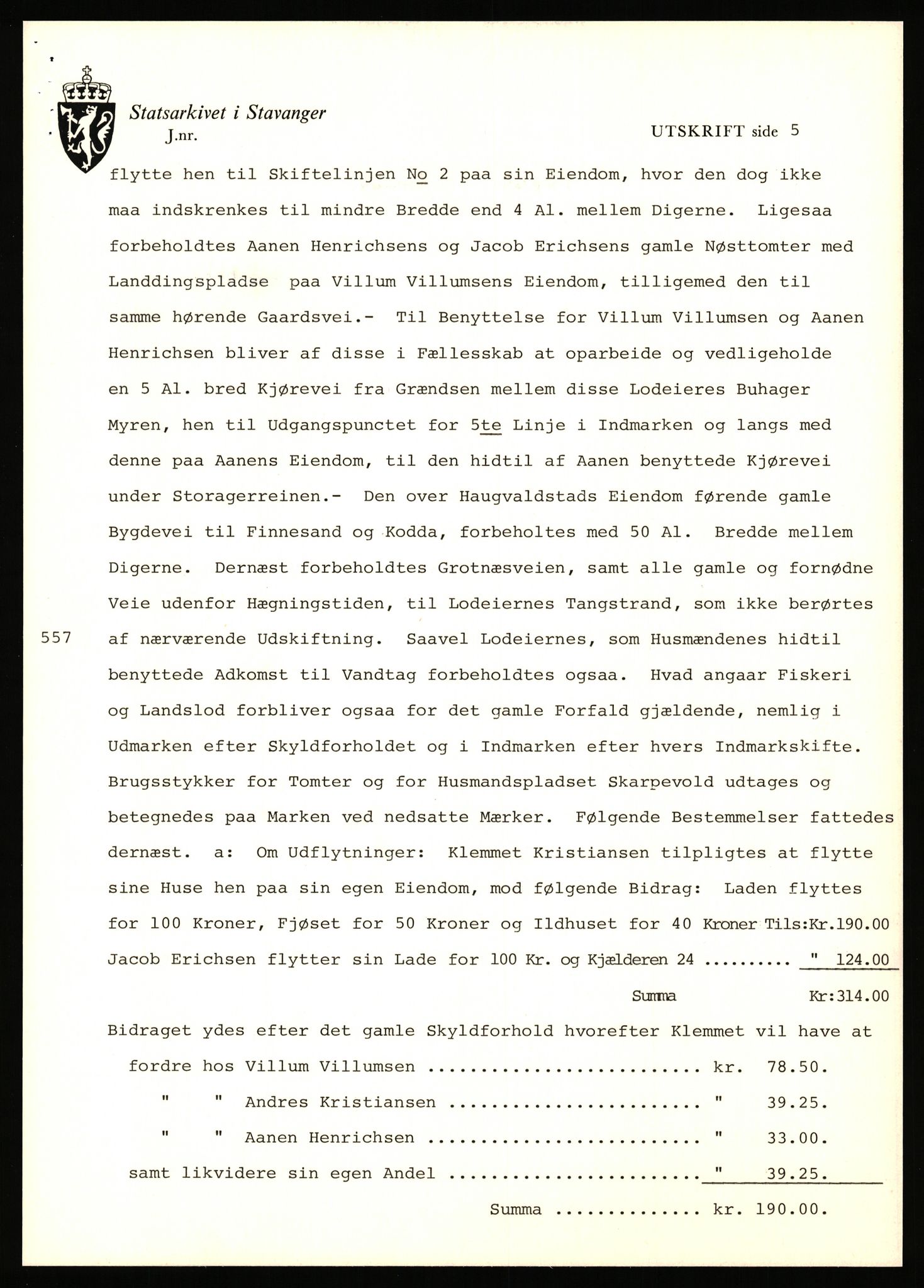 Statsarkivet i Stavanger, AV/SAST-A-101971/03/Y/Yj/L0038: Avskrifter sortert etter gårdsnavn: Hodne - Holte, 1750-1930, p. 375