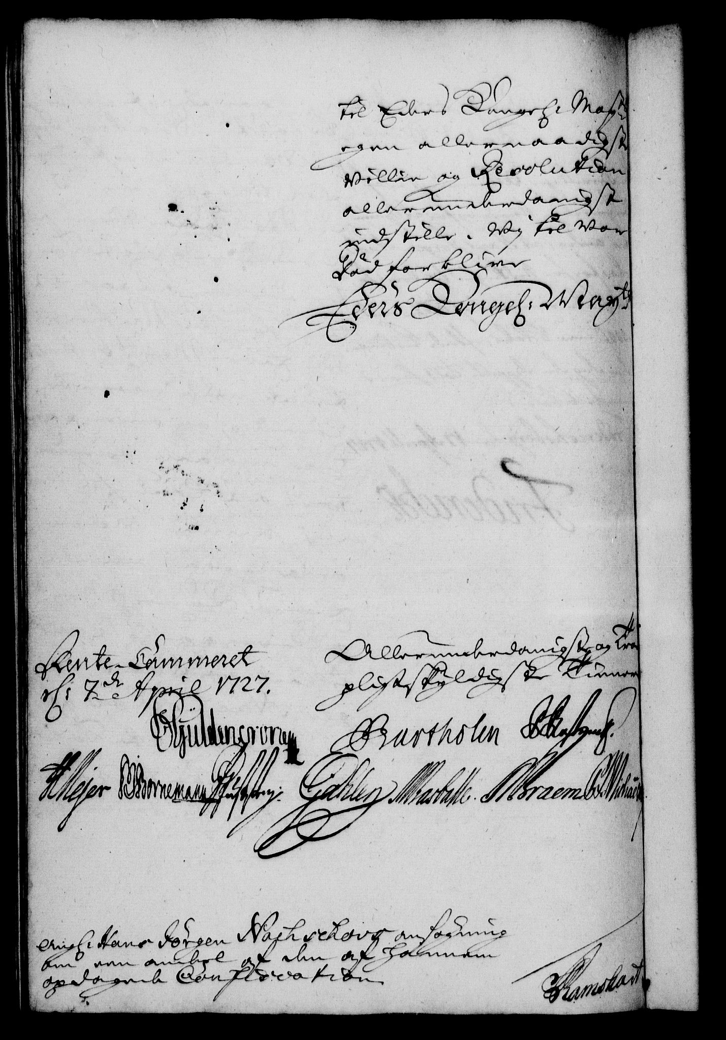 Rentekammeret, Kammerkanselliet, RA/EA-3111/G/Gf/Gfa/L0010: Norsk relasjons- og resolusjonsprotokoll (merket RK 52.10), 1727, p. 434