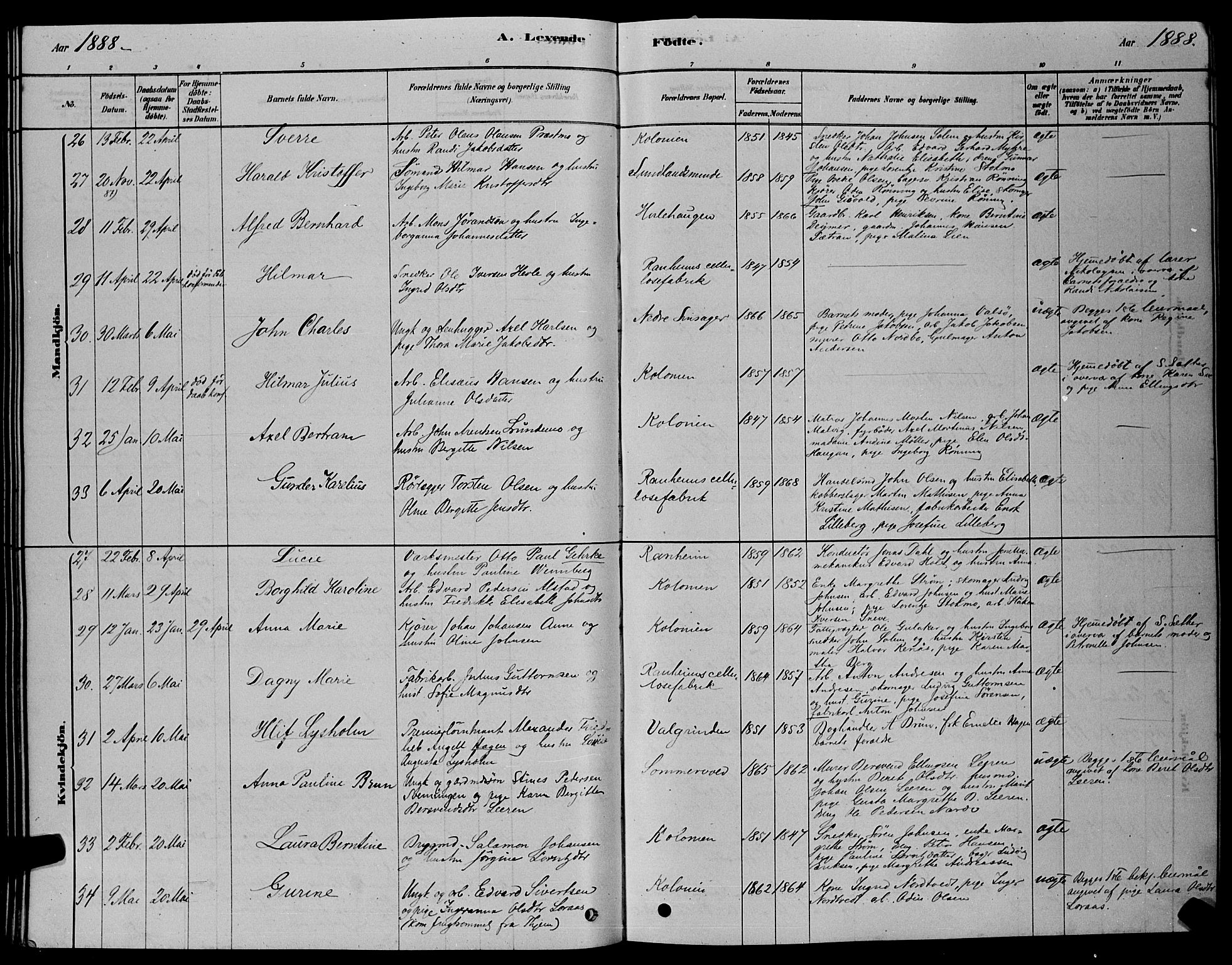 Ministerialprotokoller, klokkerbøker og fødselsregistre - Sør-Trøndelag, AV/SAT-A-1456/606/L0312: Parish register (copy) no. 606C08, 1878-1894