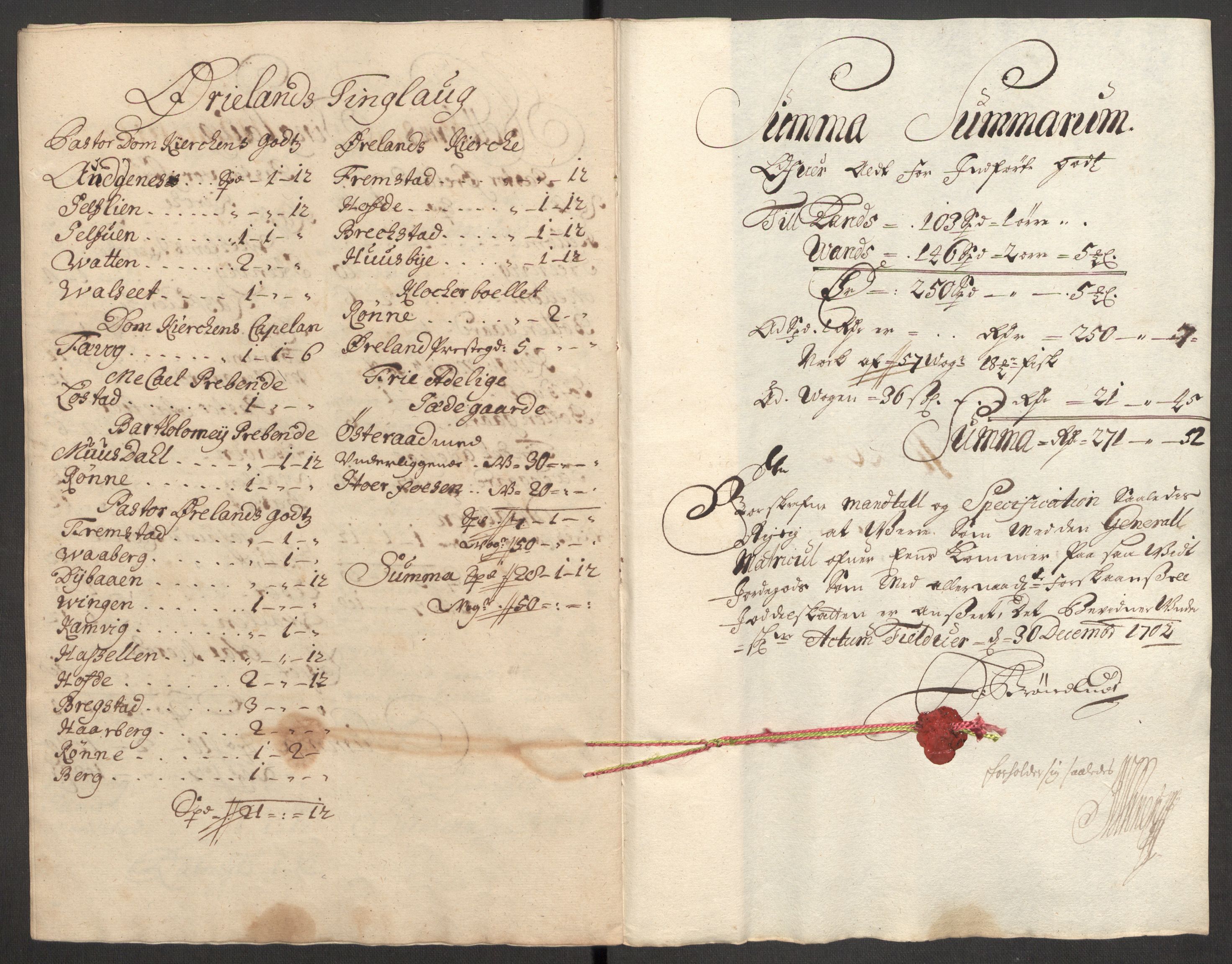 Rentekammeret inntil 1814, Reviderte regnskaper, Fogderegnskap, AV/RA-EA-4092/R57/L3855: Fogderegnskap Fosen, 1702-1703, p. 170