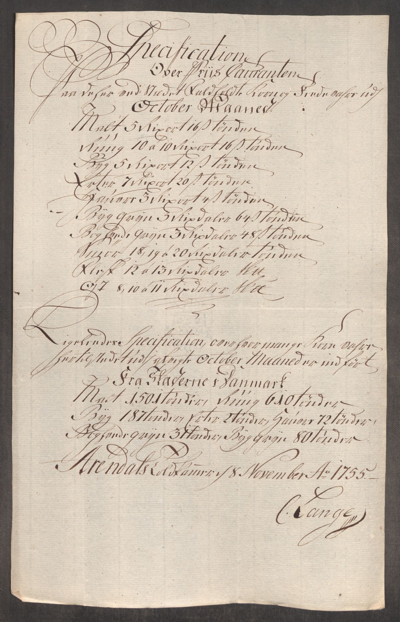 Rentekammeret inntil 1814, Realistisk ordnet avdeling, AV/RA-EA-4070/Oe/L0005: [Ø1]: Priskuranter, 1753-1757, p. 553