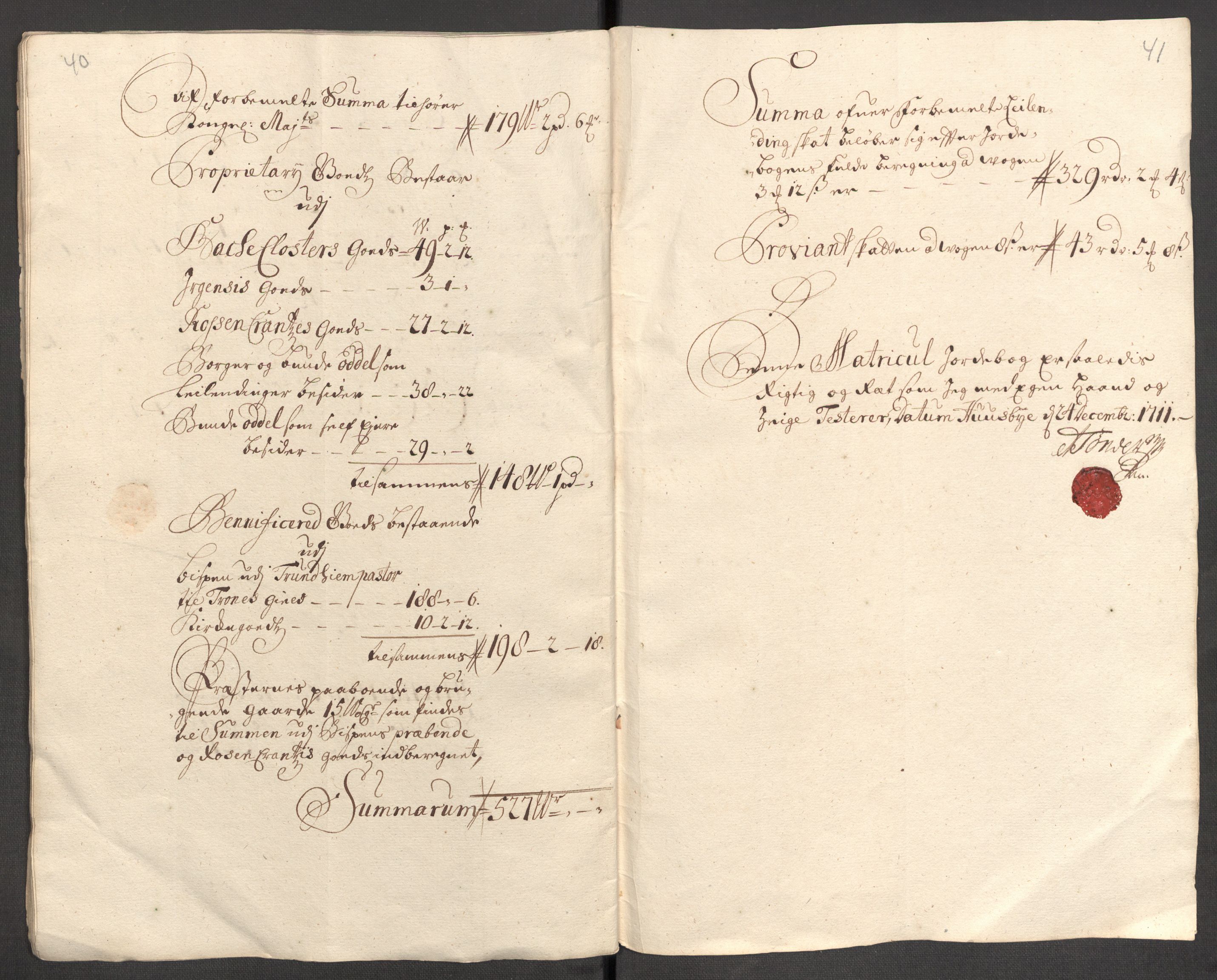 Rentekammeret inntil 1814, Reviderte regnskaper, Fogderegnskap, AV/RA-EA-4092/R68/L4758: Fogderegnskap Senja og Troms, 1711-1712, p. 34