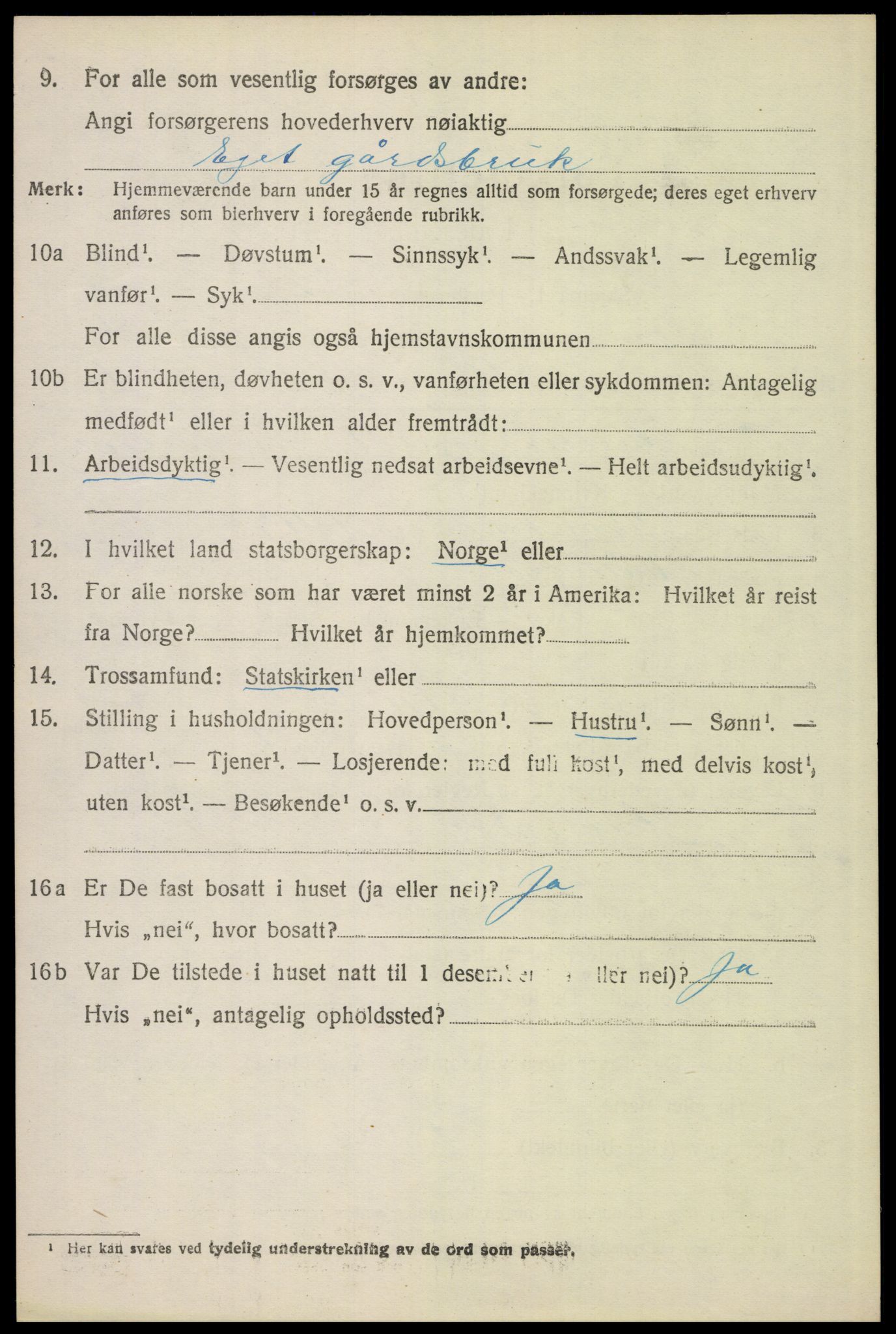 SAH, 1920 census for Elverum, 1920, p. 22203