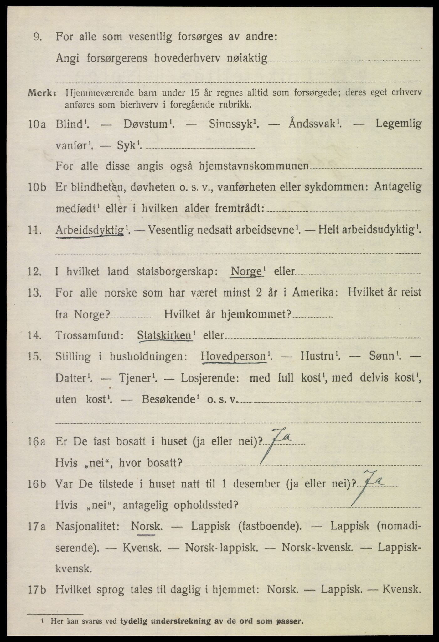 SAT, 1920 census for Tydal, 1920, p. 1714