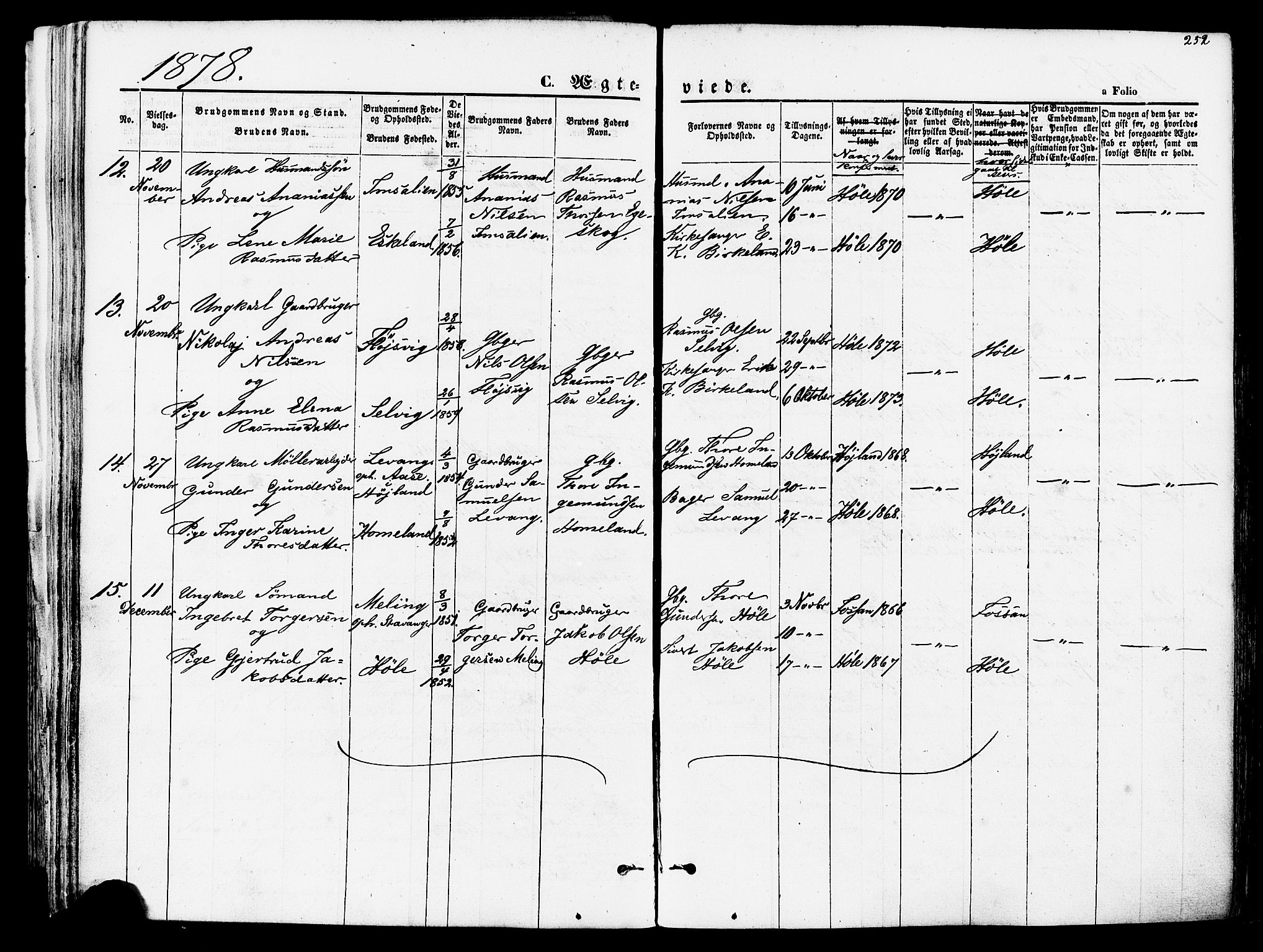 Høgsfjord sokneprestkontor, AV/SAST-A-101624/H/Ha/Haa/L0002: Parish register (official) no. A 2, 1855-1885, p. 252