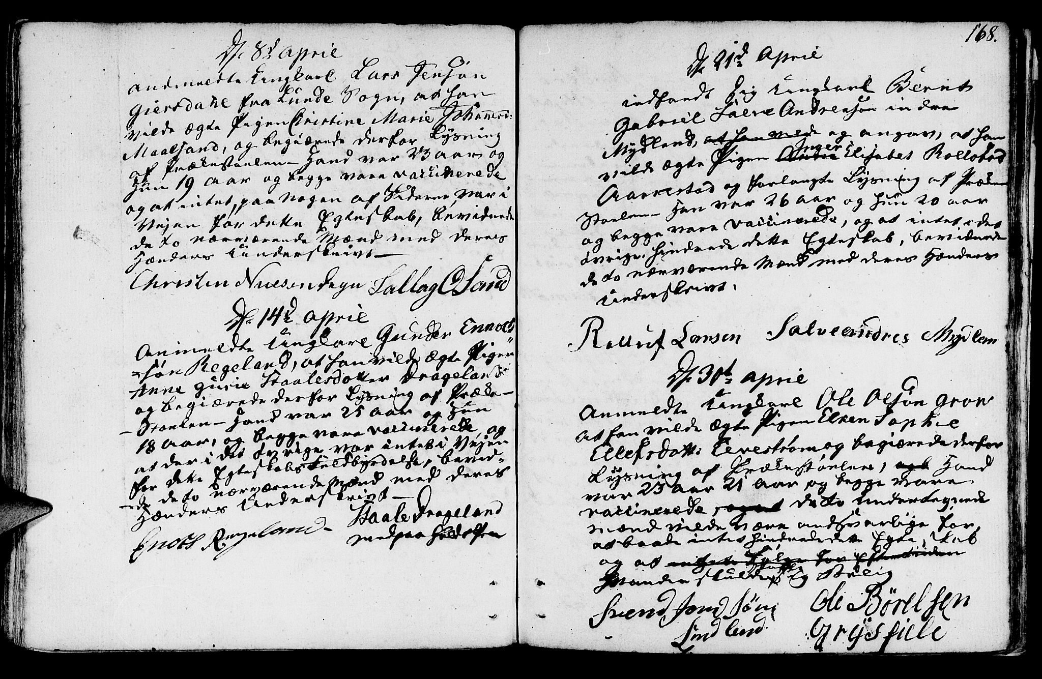 Sokndal sokneprestkontor, AV/SAST-A-101808: Parish register (official) no. A 5, 1806-1826, p. 168