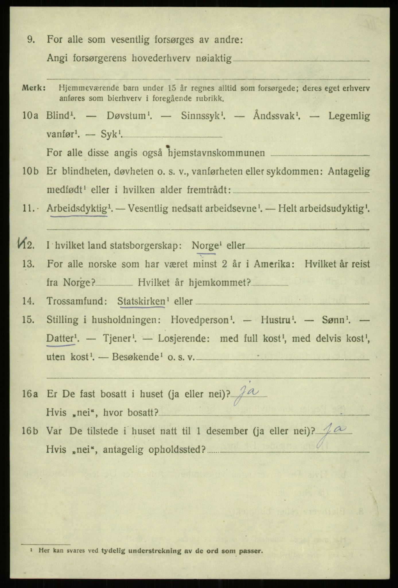 SAB, 1920 census for Bergen, 1920, p. 154569