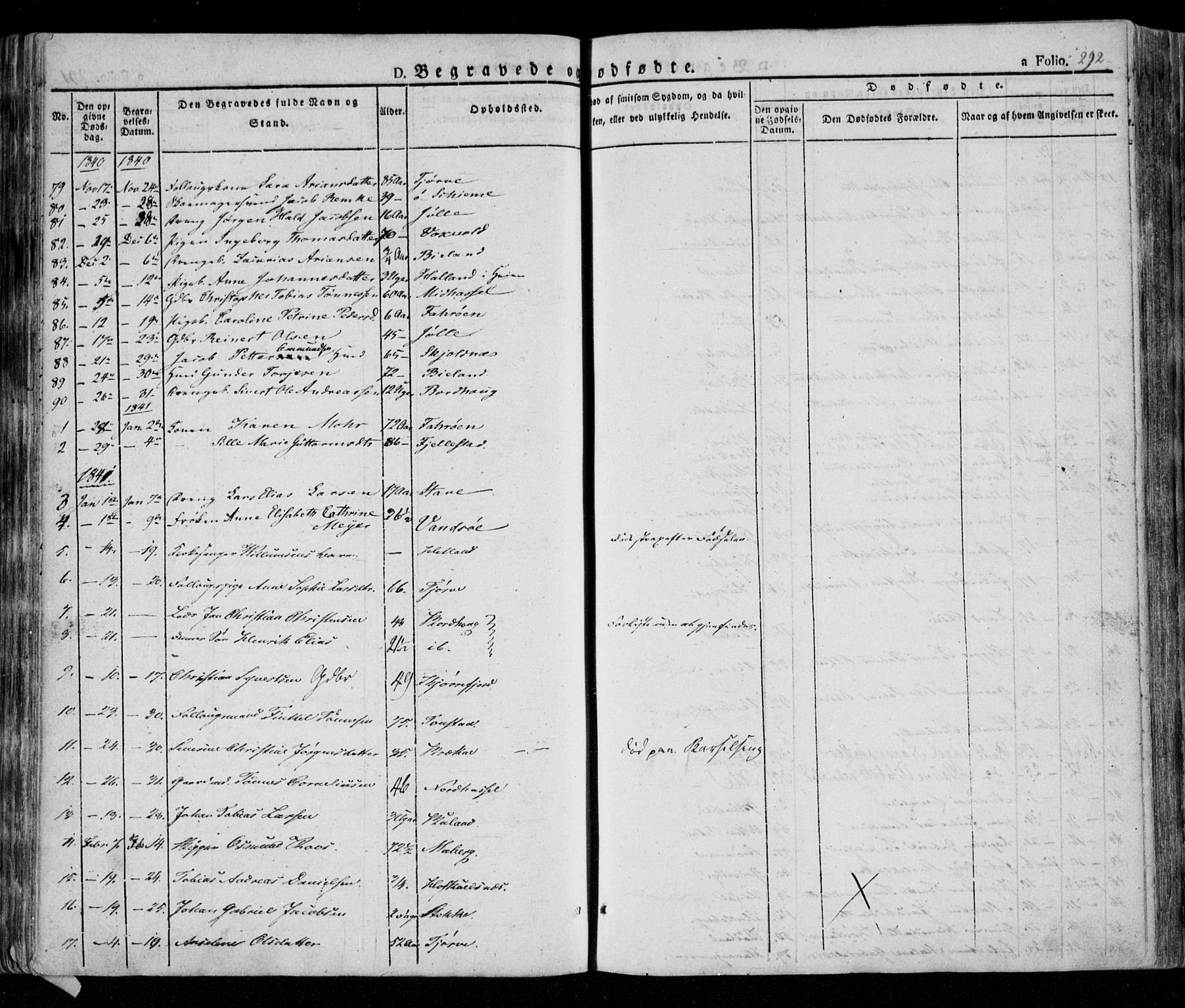 Lista sokneprestkontor, AV/SAK-1111-0027/F/Fa/L0009: Parish register (official) no. A 9, 1835-1846, p. 292