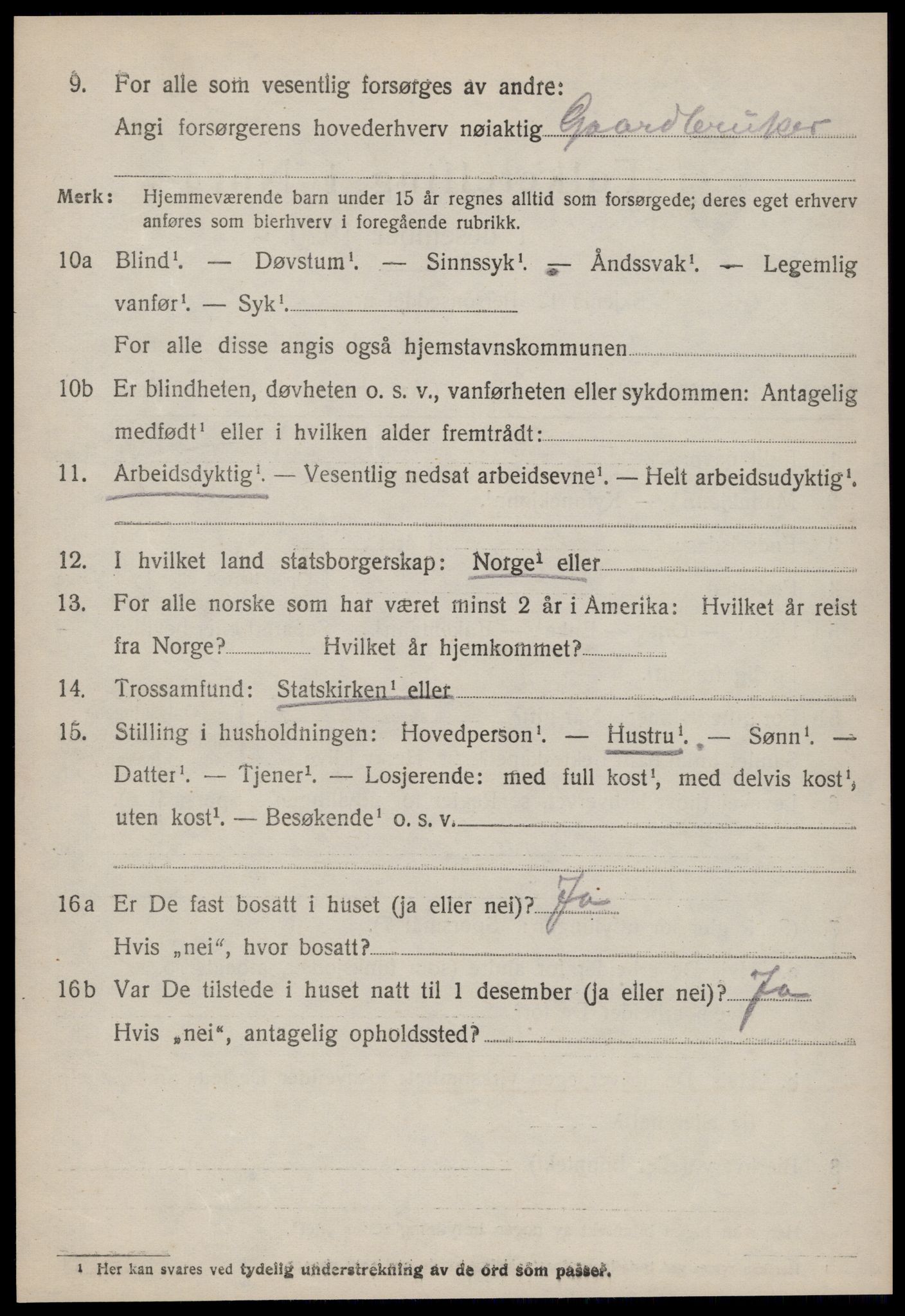 SAT, 1920 census for Vatne, 1920, p. 2663