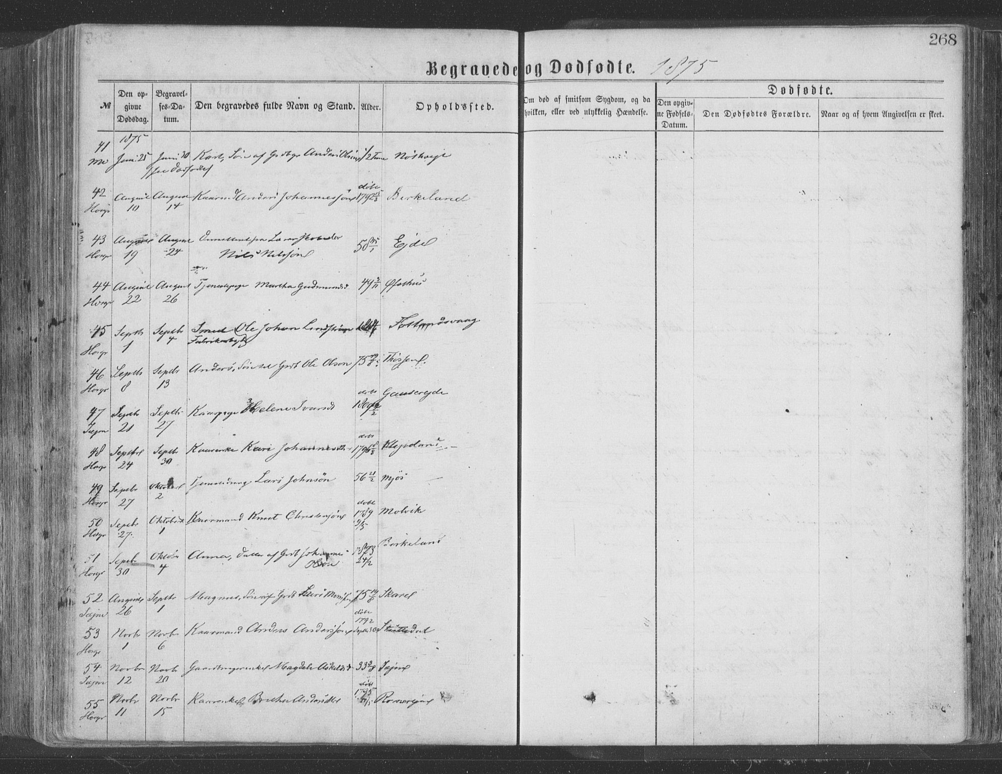 Hosanger sokneprestembete, SAB/A-75801/H/Haa: Parish register (official) no. A 9, 1864-1876, p. 268