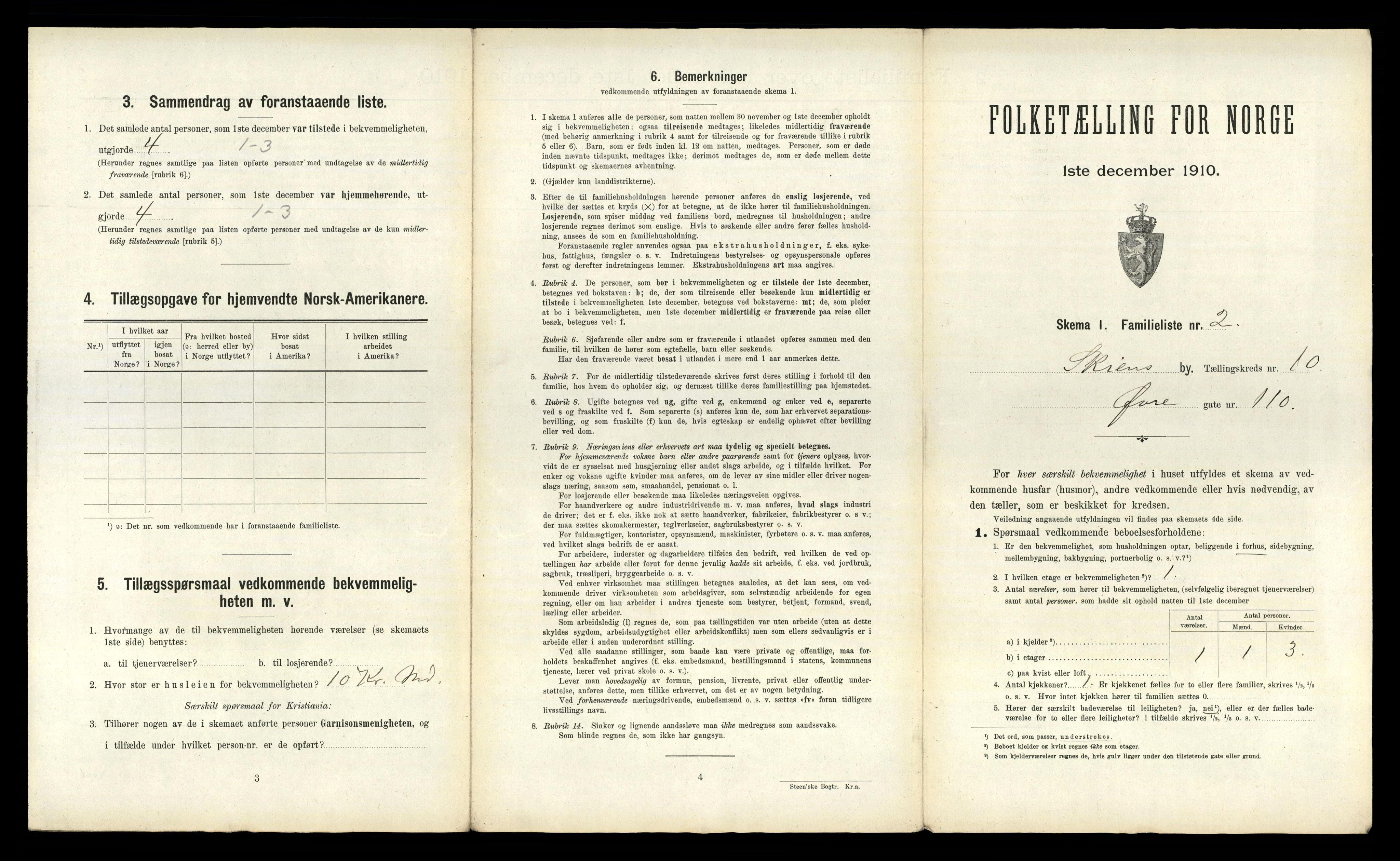 RA, 1910 census for Skien, 1910, p. 5896