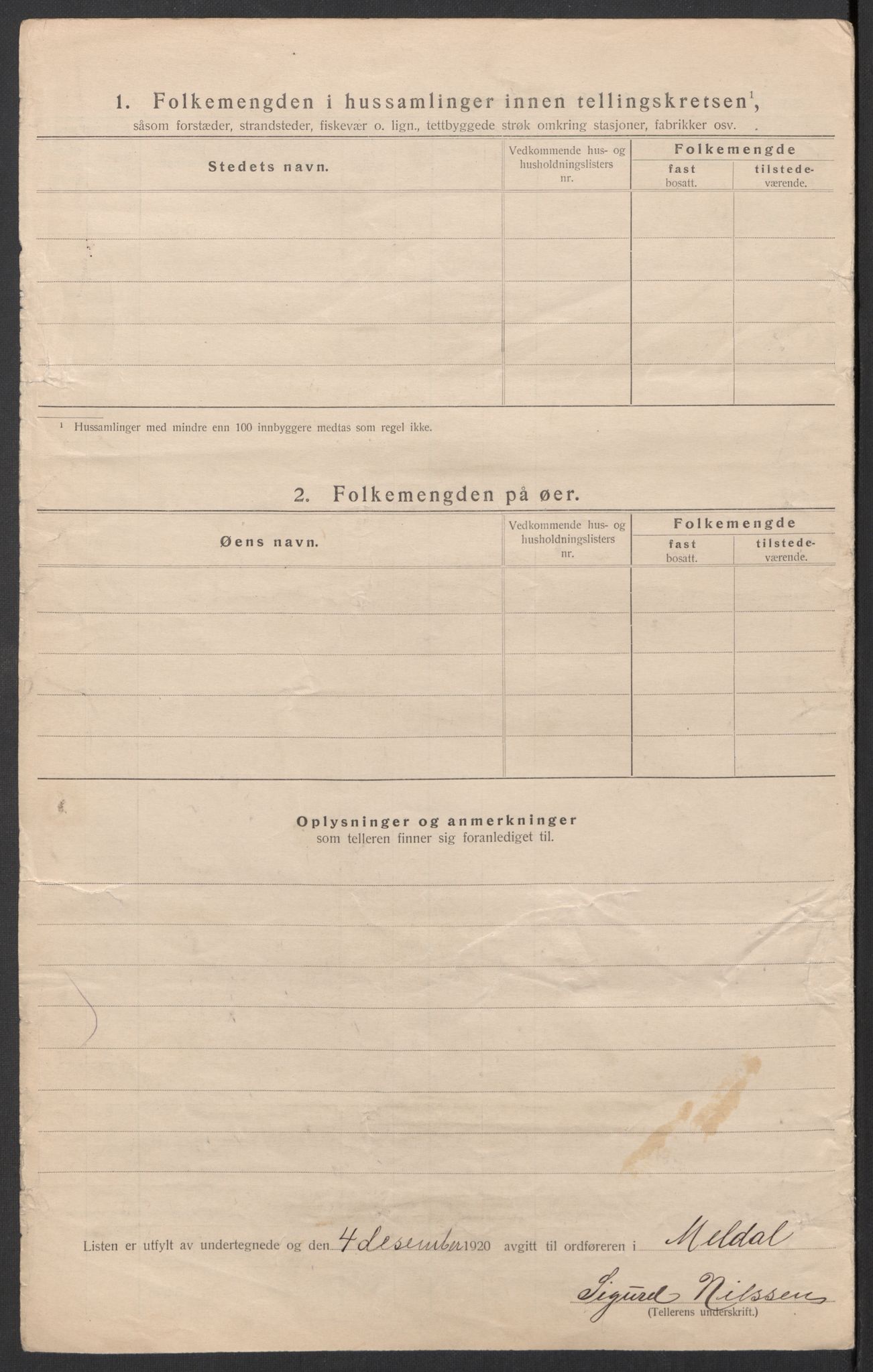 SAT, 1920 census for Meldal, 1920, p. 54