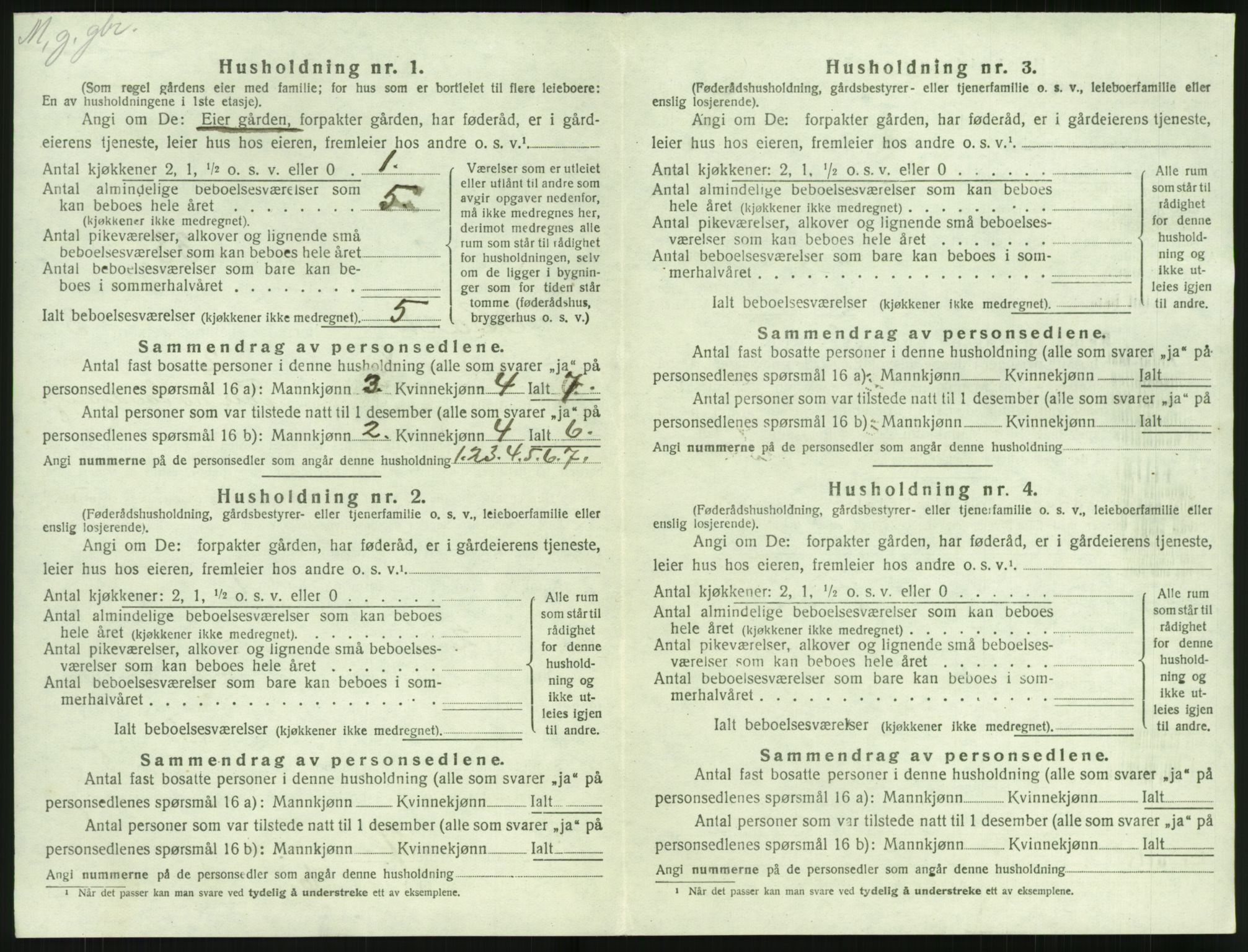 SAK, 1920 census for Holt, 1920, p. 309