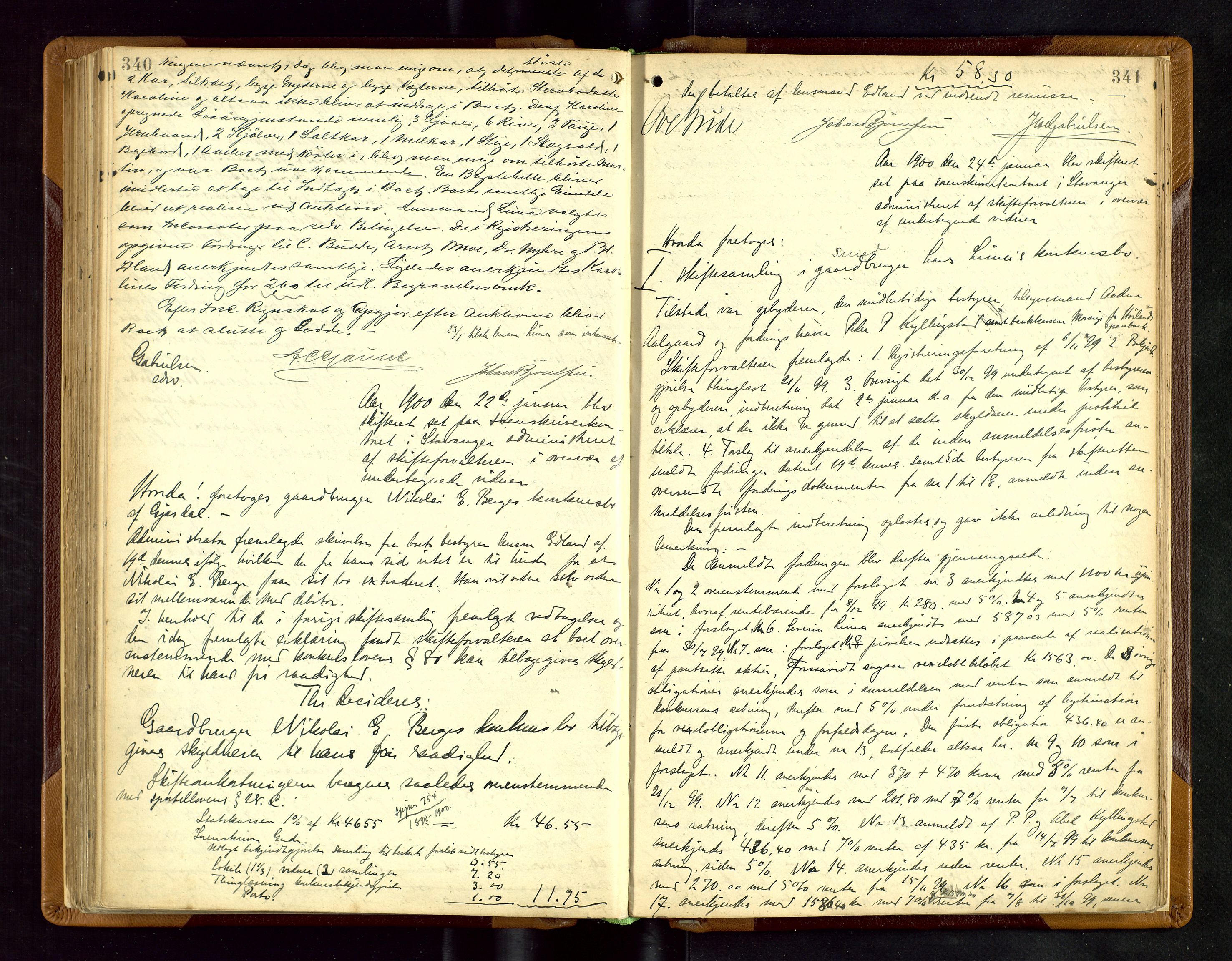 Jæren sorenskriveri, AV/SAST-A-100310/01/5/50/50BA/L0006: SKIFTEFORHANDLINGSPROTOKOLL, 1895-1903, p. 340-341