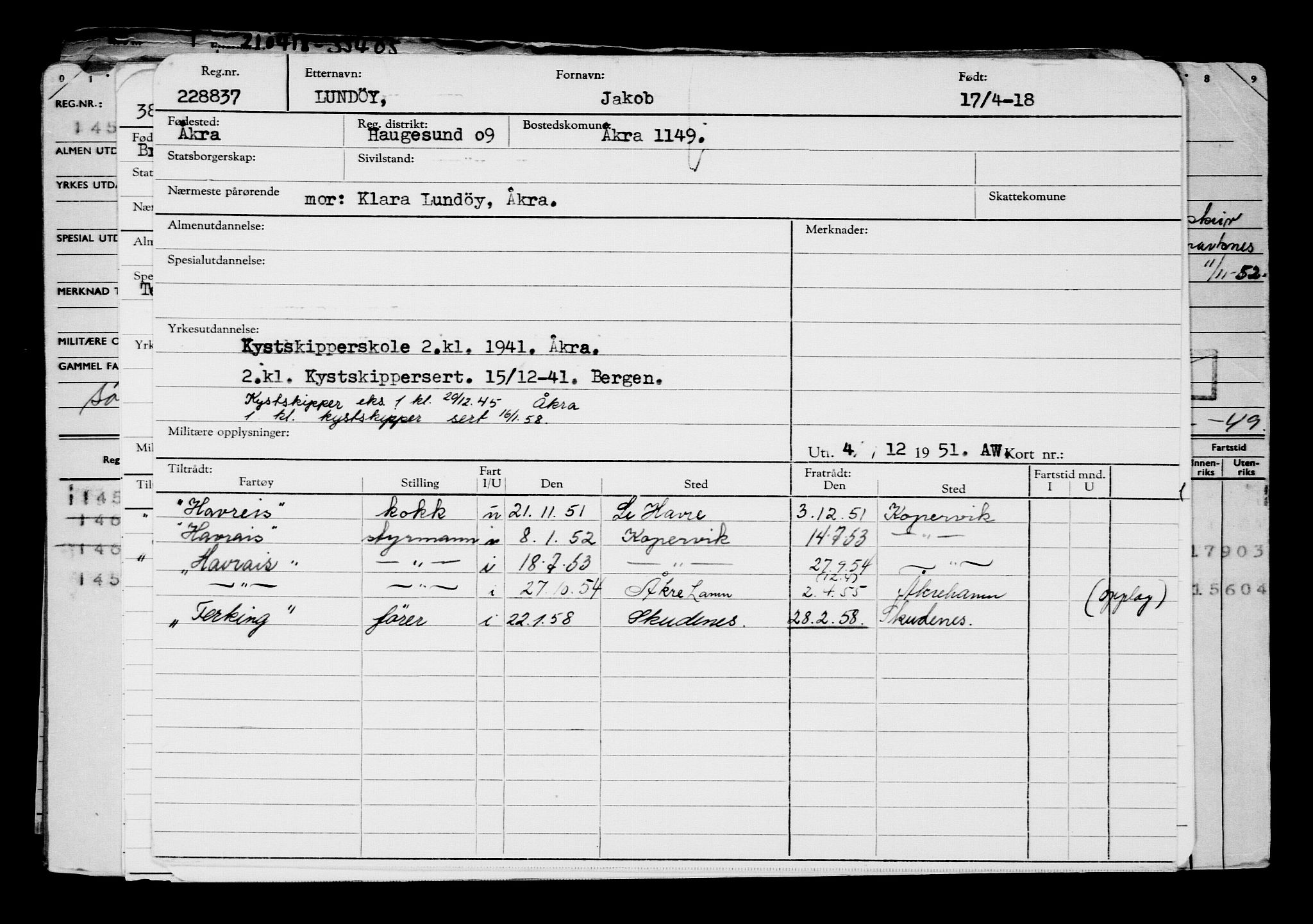 Direktoratet for sjømenn, AV/RA-S-3545/G/Gb/L0157: Hovedkort, 1918, p. 379