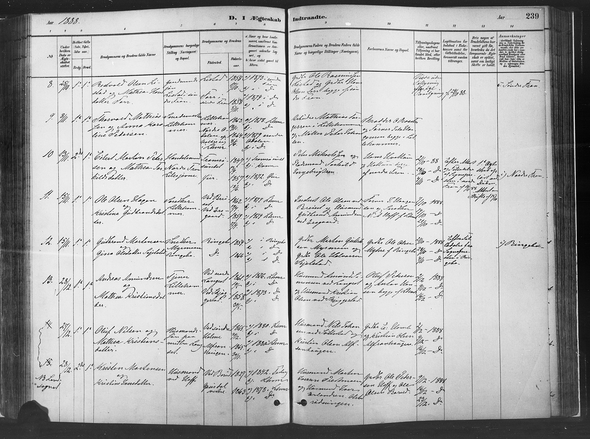 Fåberg prestekontor, SAH/PREST-086/H/Ha/Haa/L0010: Parish register (official) no. 10, 1879-1900, p. 239