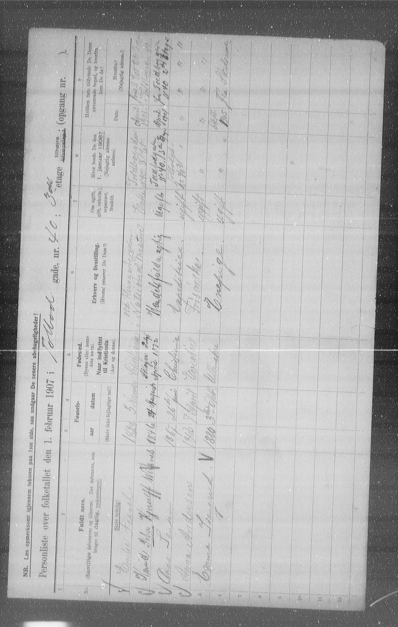 OBA, Municipal Census 1907 for Kristiania, 1907, p. 57627