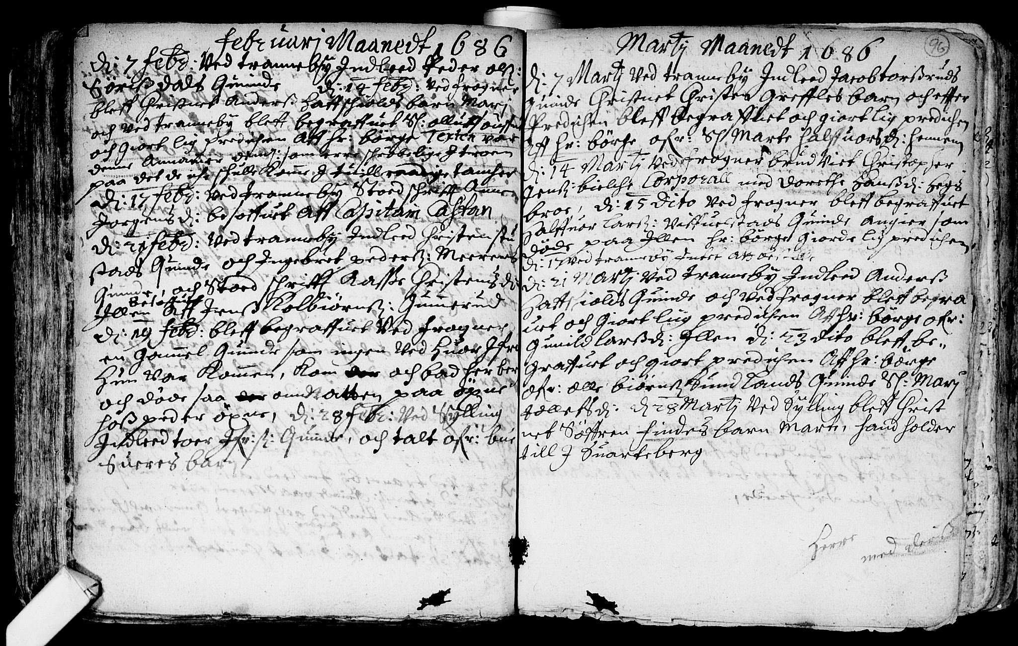 Lier kirkebøker, AV/SAKO-A-230/F/Fa/L0001: Parish register (official) no. I 1, 1672-1701, p. 96