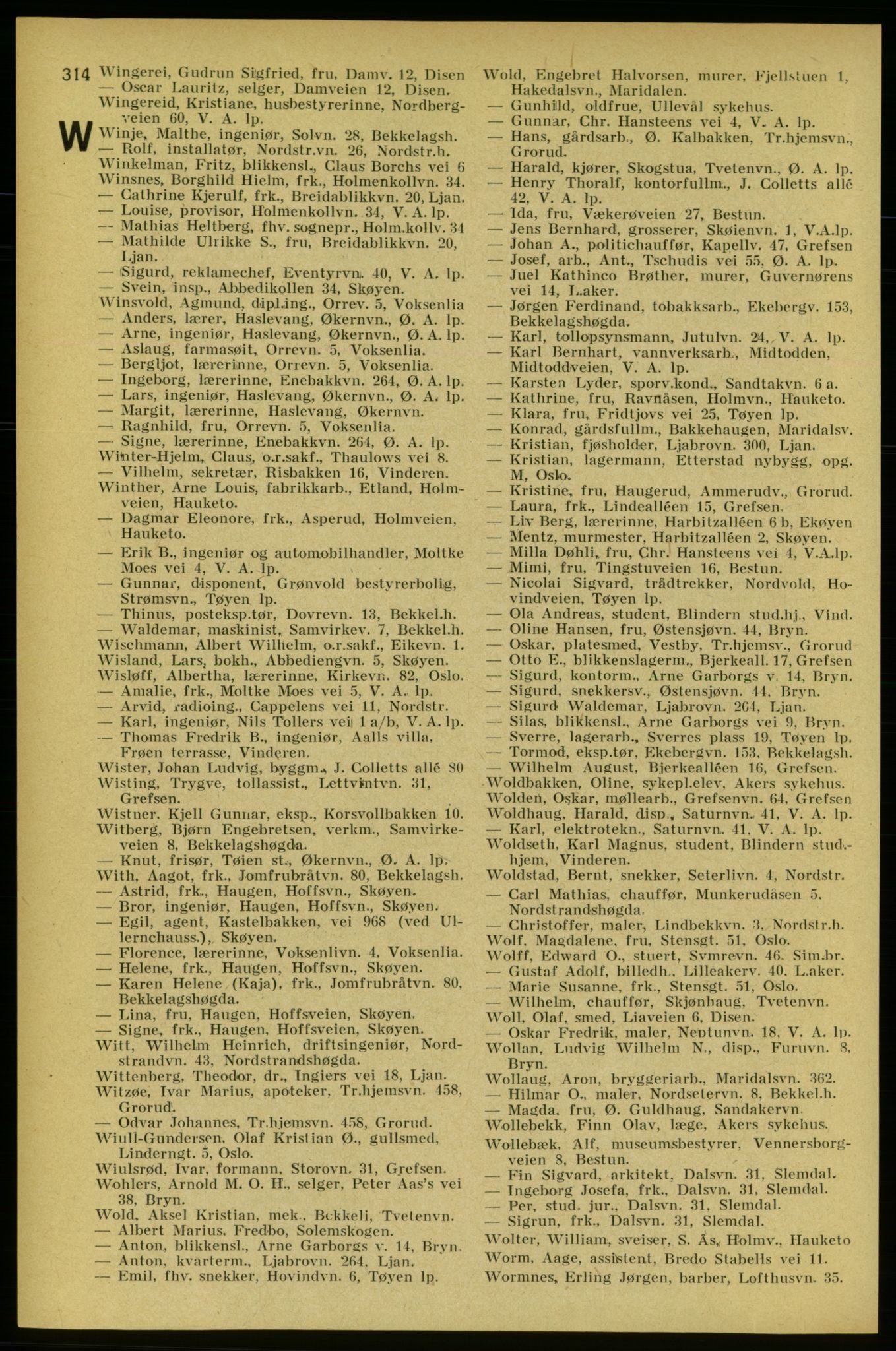 Aker adressebok/adressekalender, PUBL/001/A/005: Aker adressebok, 1934-1935, p. 314