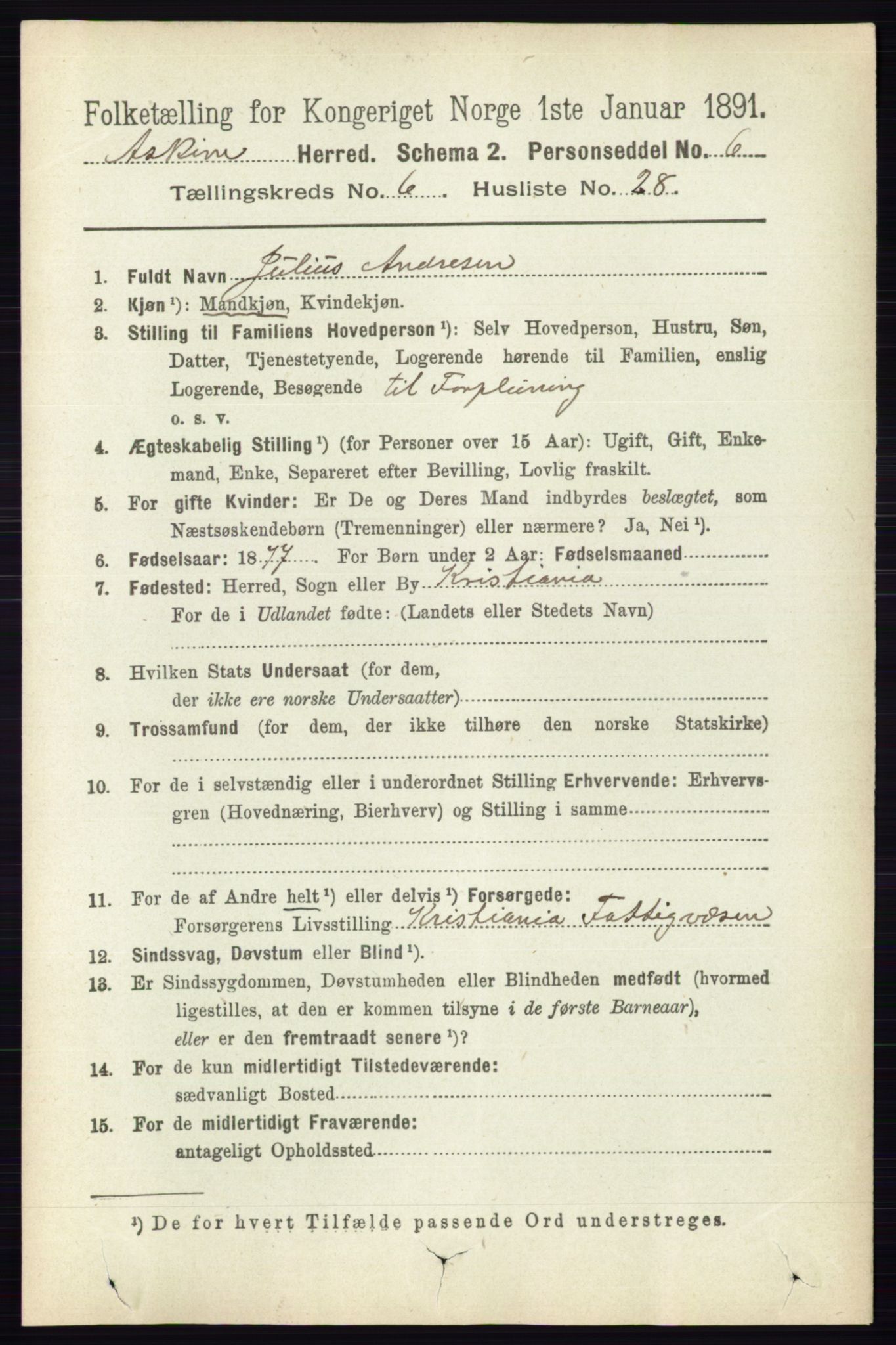 RA, 1891 census for 0124 Askim, 1891, p. 969